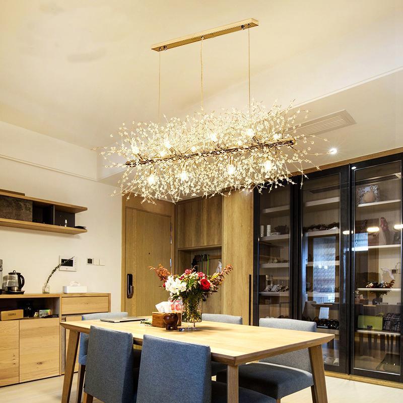 Cir Chandelier Brass Linear Crystal Branch