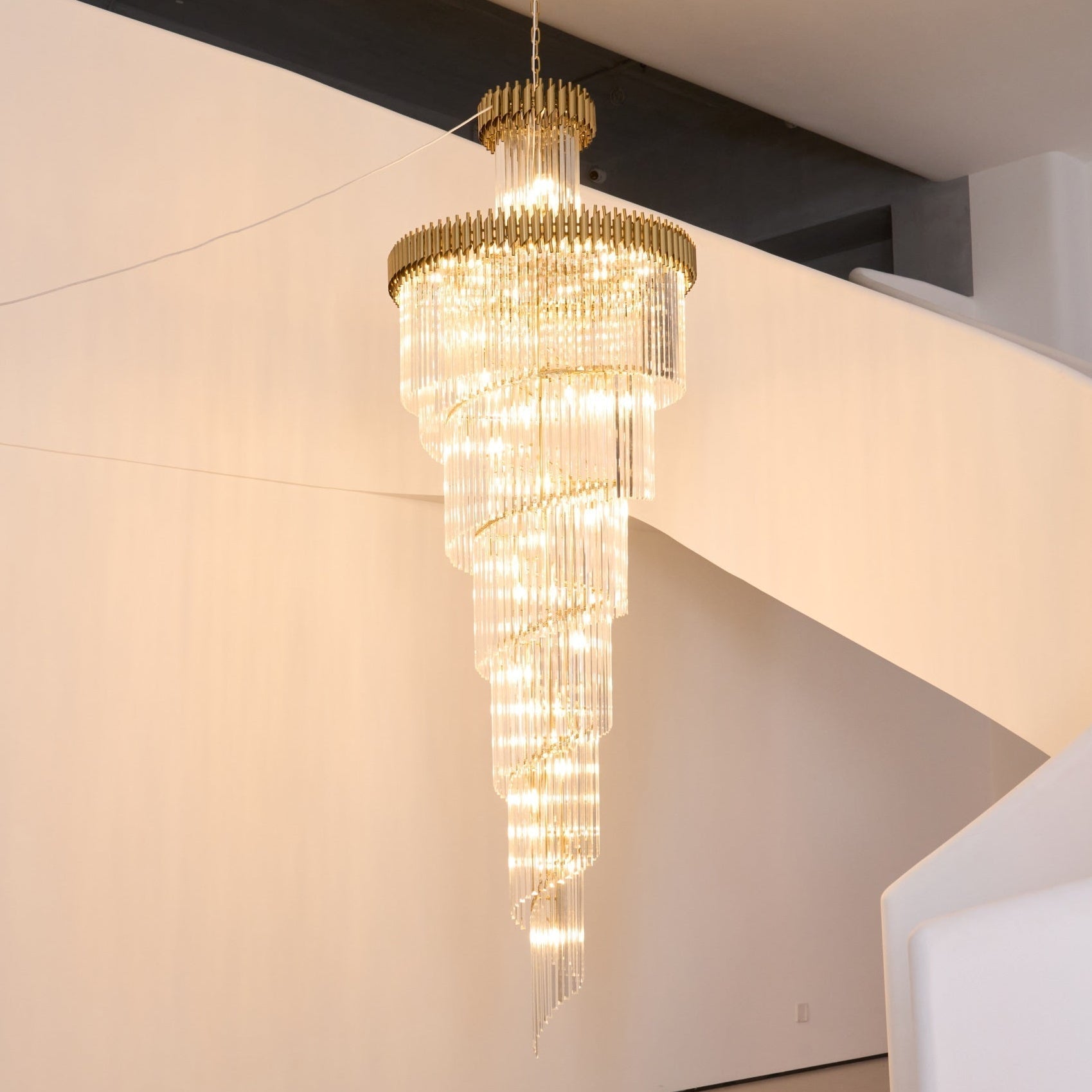 Eurmirila Crystal Spiral Chandelier