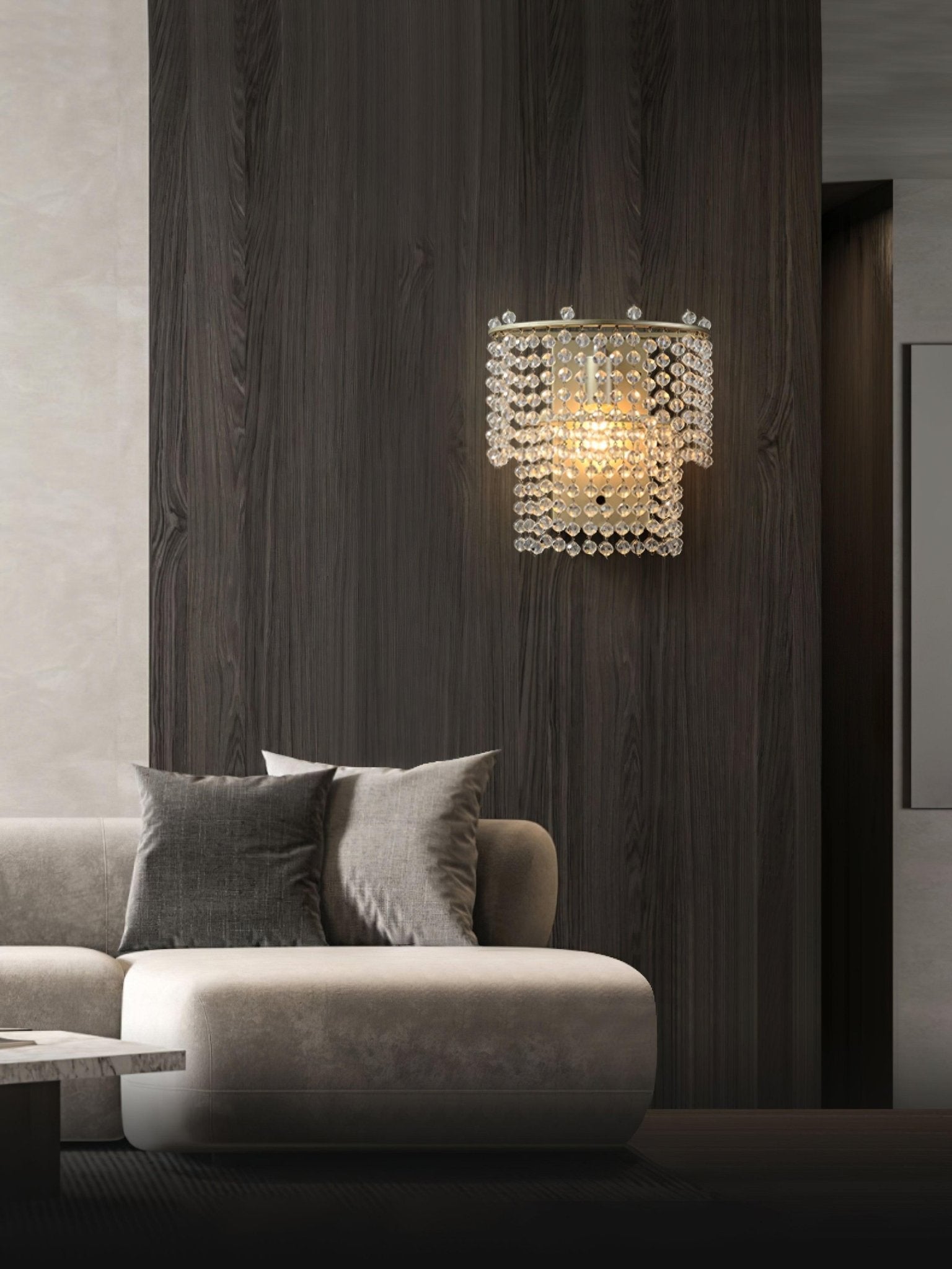Cyranise Crystal Waterfall Wall Light