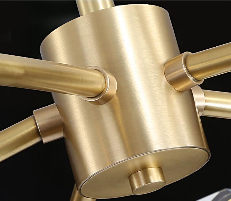 Thalyn Pendant Lamp Crystal Ball Brass Cluster