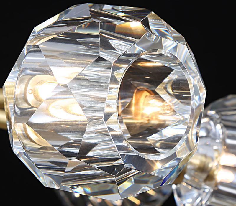 Thalyn Pendant Lamp Crystal Ball Brass Cluster