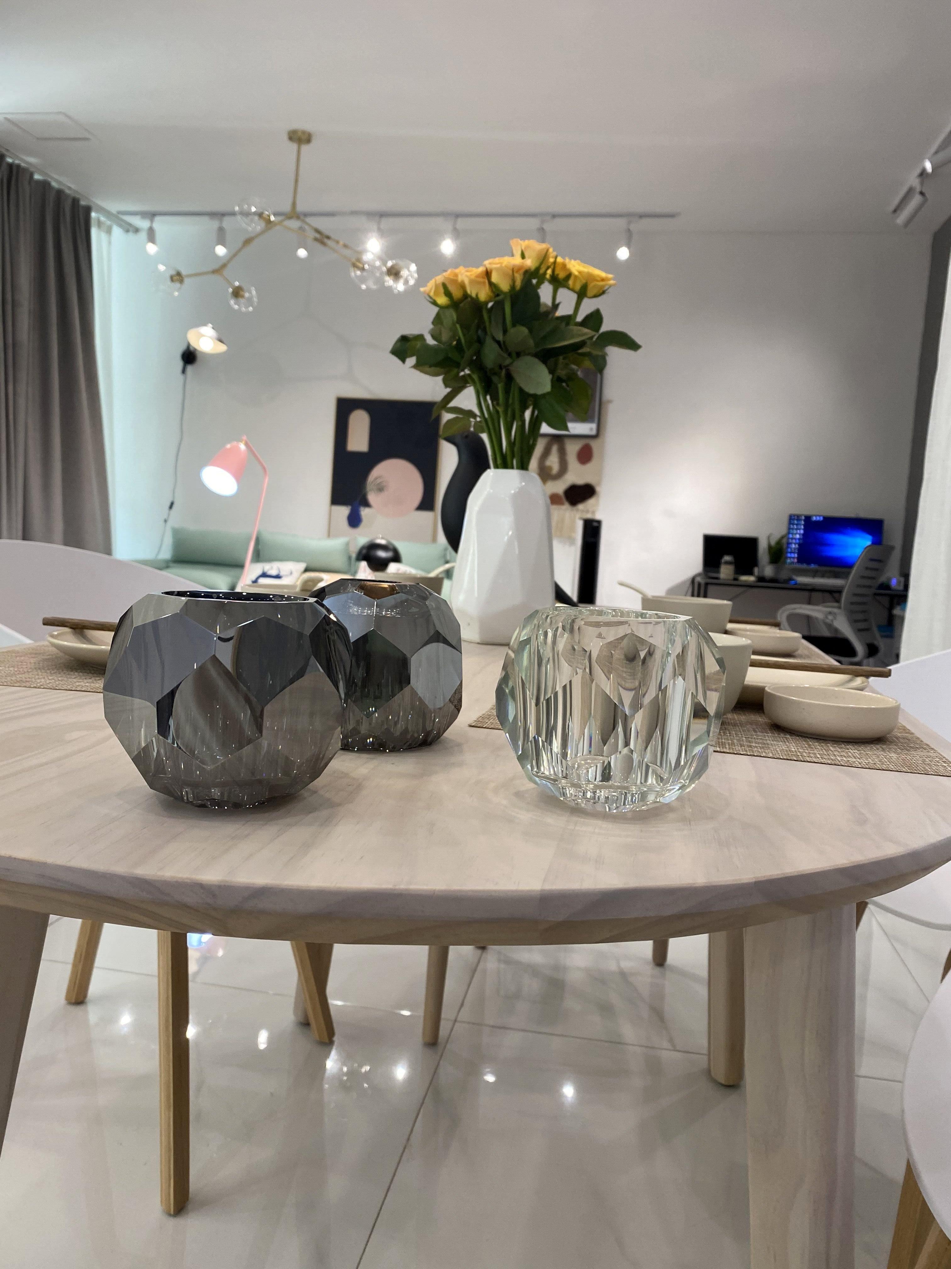 Thalyn Pendant Lamp Crystal Ball Brass Cluster