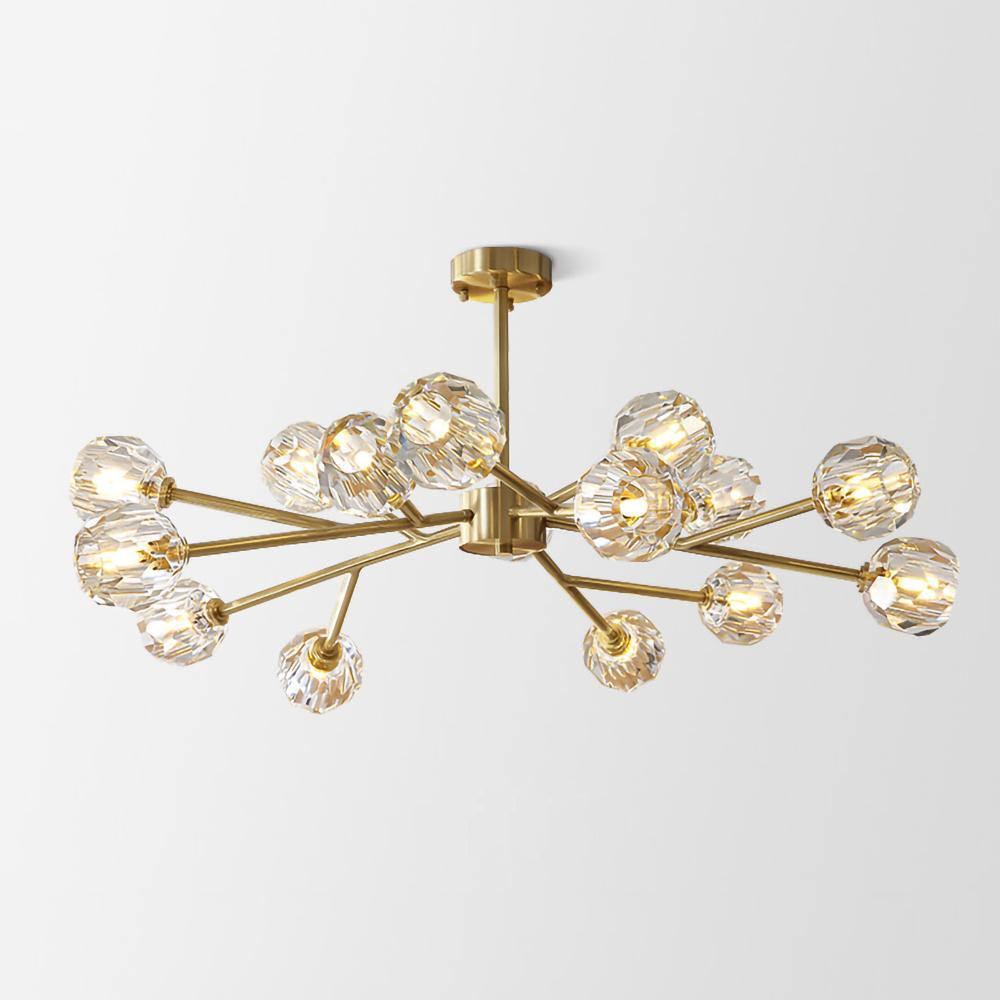 Thalyn Pendant Lamp Crystal Ball Brass Cluster