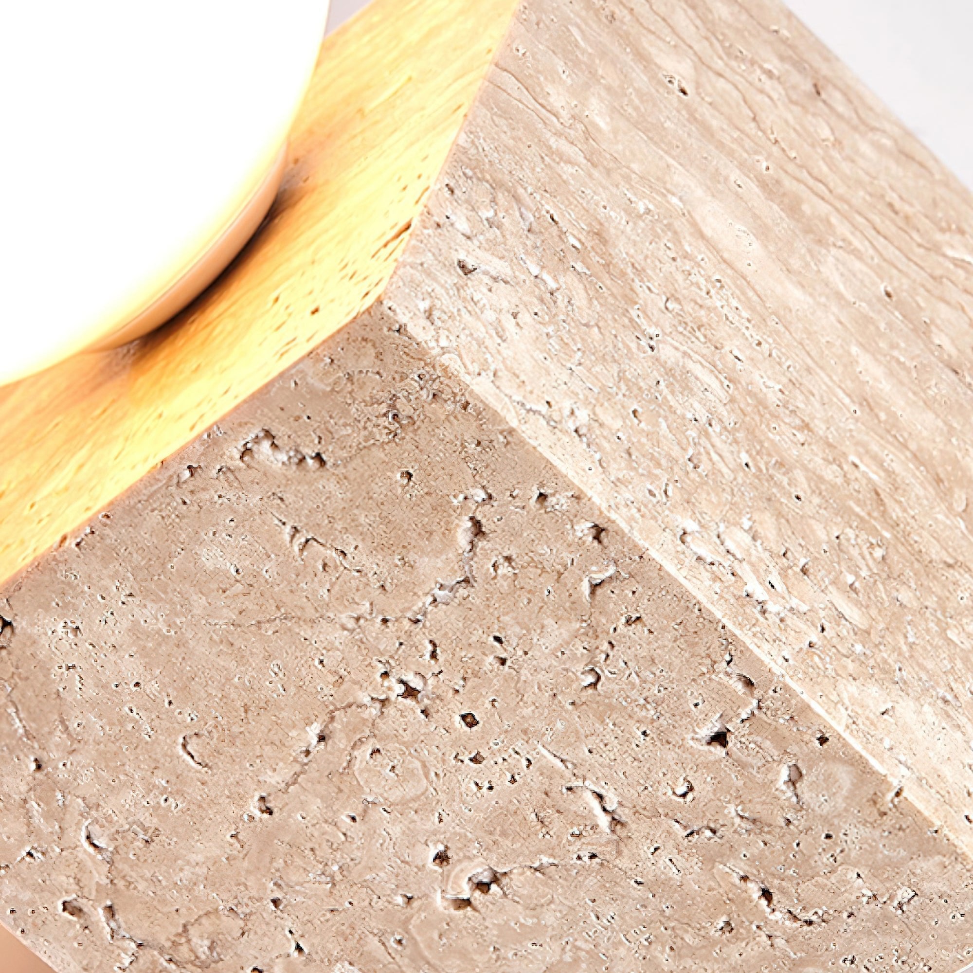 Rolt Geometric Travertine Table Lamp
