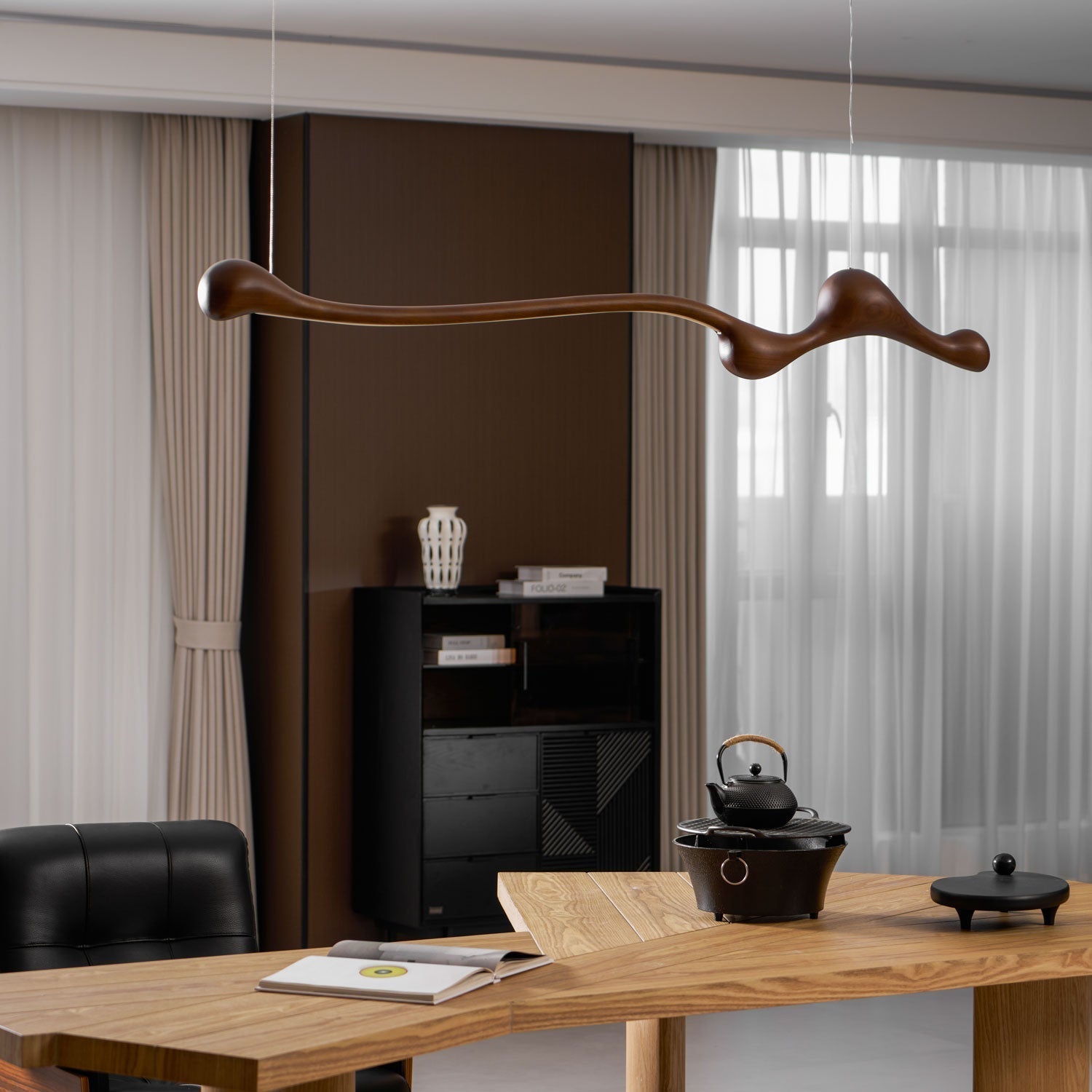 Alenor Wood Retro Pendant Lamp