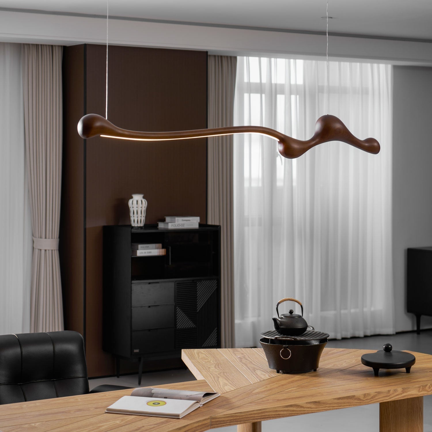 Alenor Wood Retro Pendant Lamp