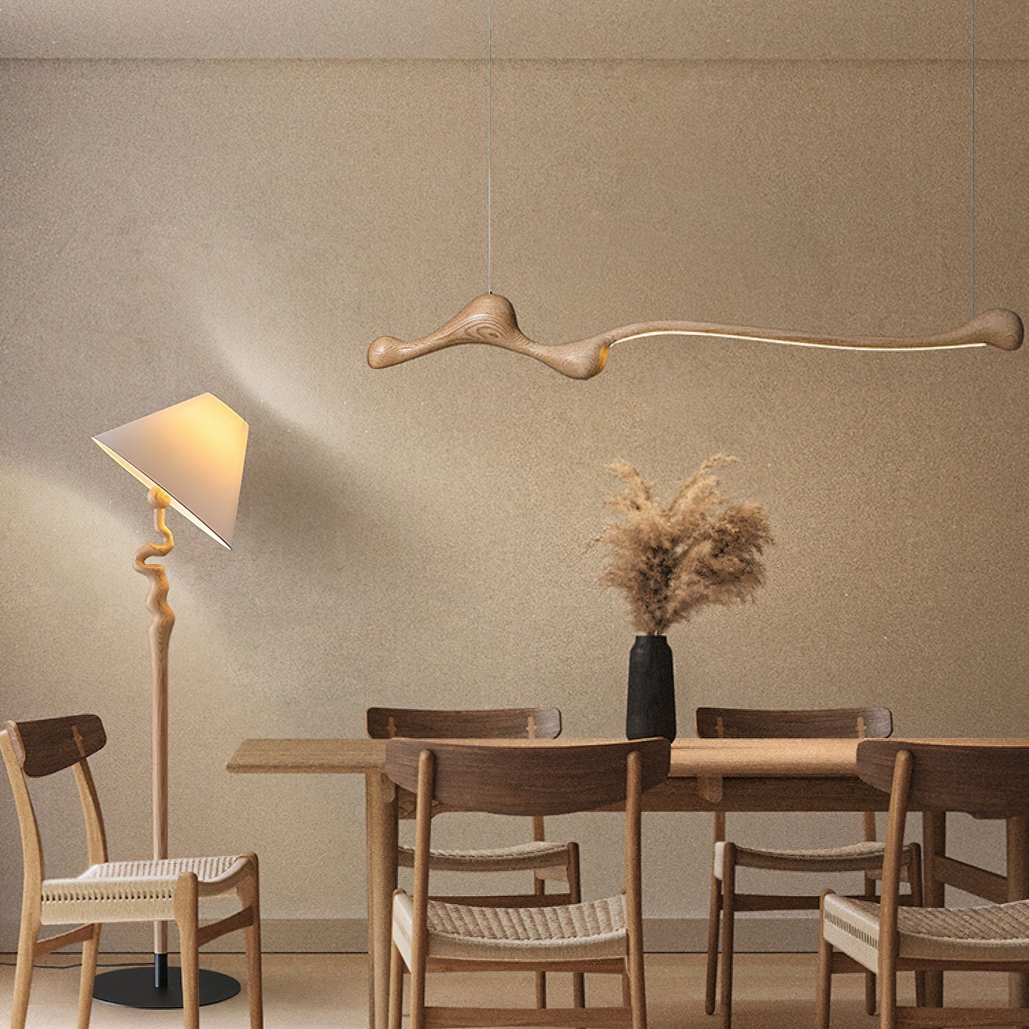 Alenor Wood Retro Pendant Lamp