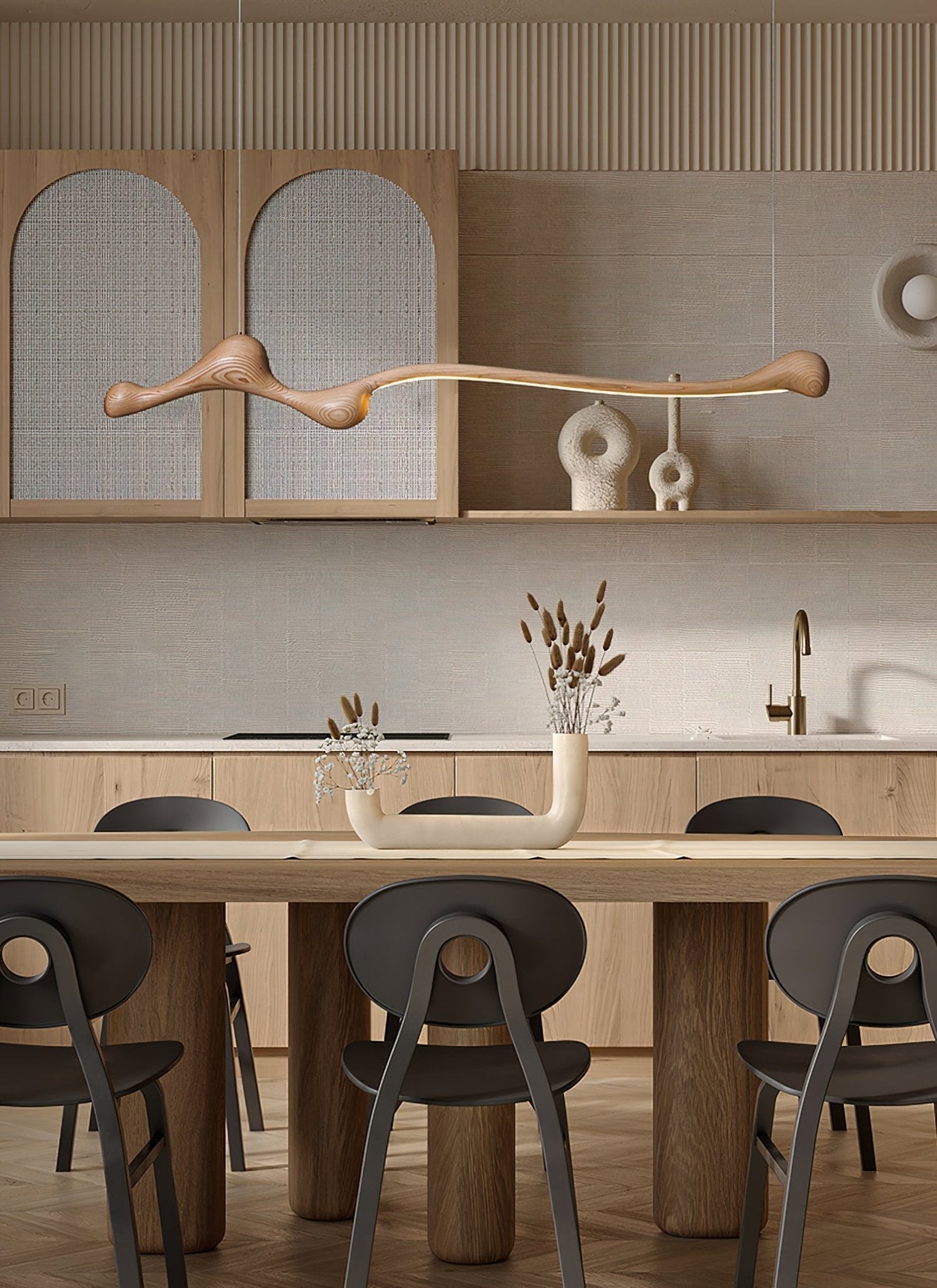 Alenor Wood Retro Pendant Lamp