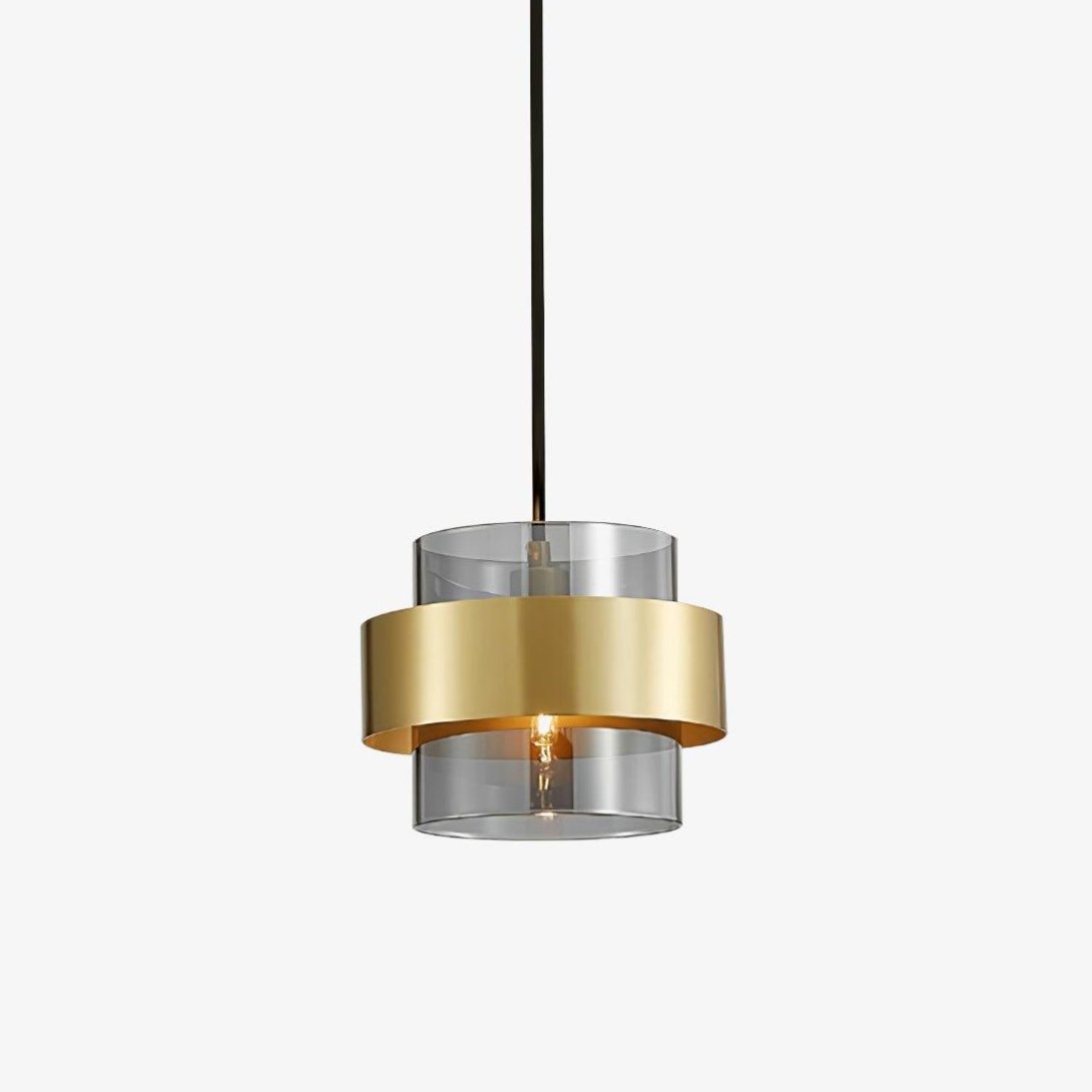 Celariella Pendant Lamp Brass Cylinder Glass Contemporary