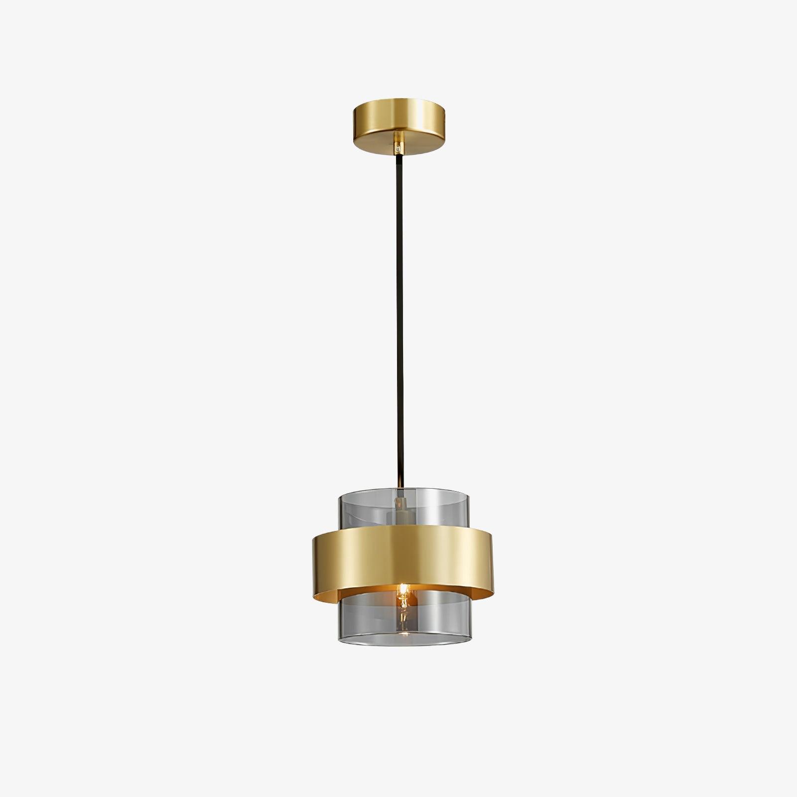 Celariella Pendant Lamp Brass Cylinder Glass Contemporary
