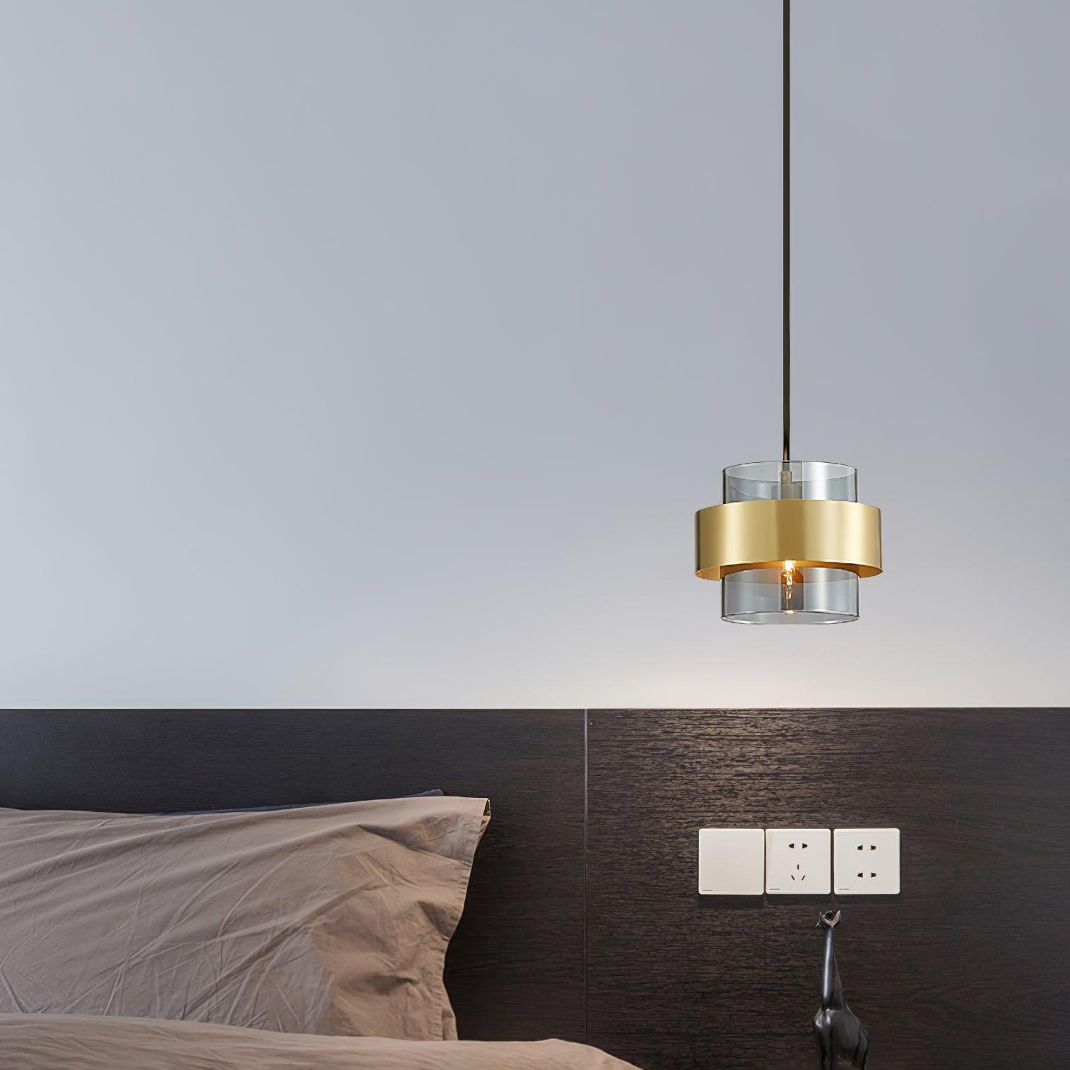 Celariella Pendant Lamp Brass Cylinder Glass Contemporary