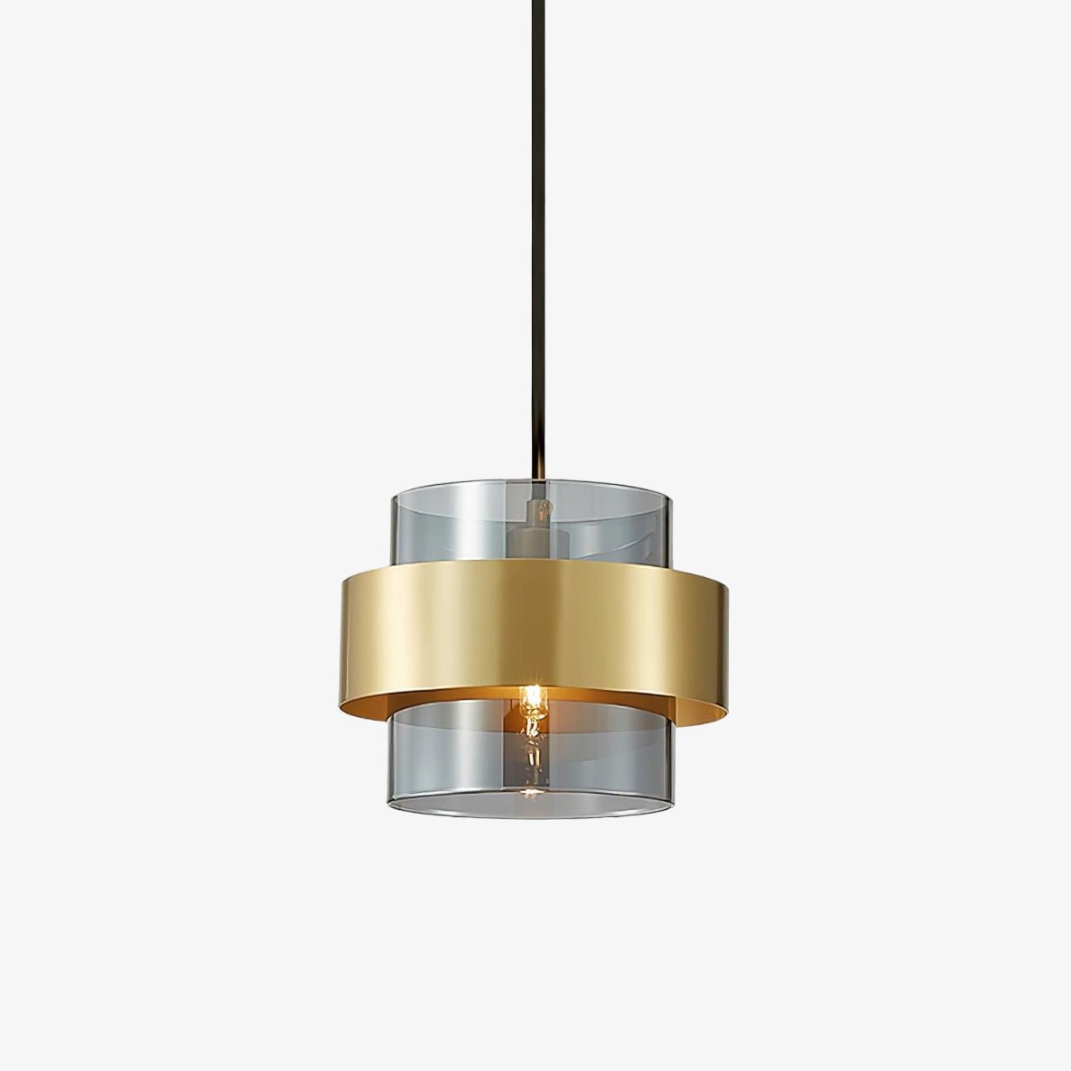 Celariella Pendant Lamp Brass Cylinder Glass Contemporary