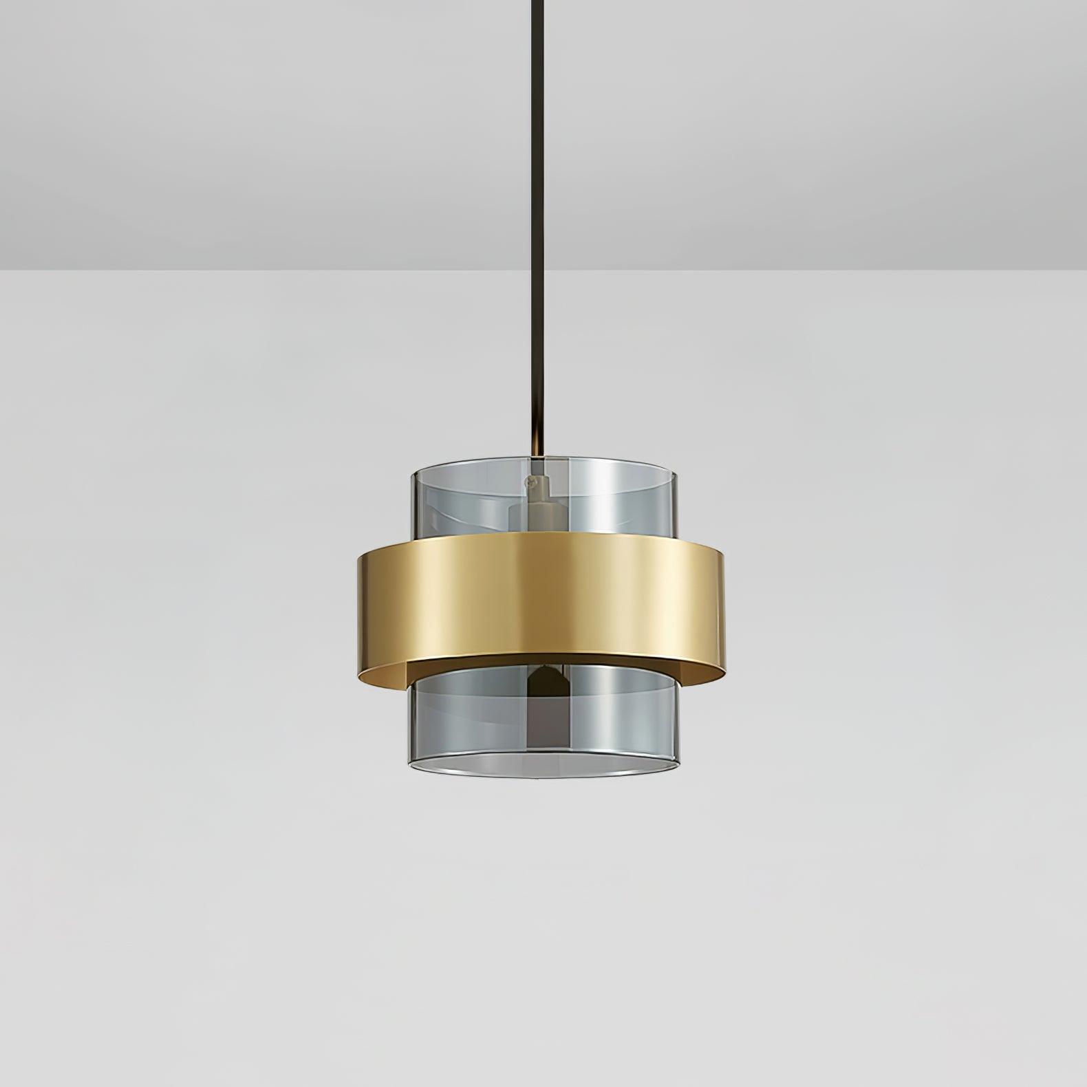 Celariella Pendant Lamp Brass Cylinder Glass Contemporary
