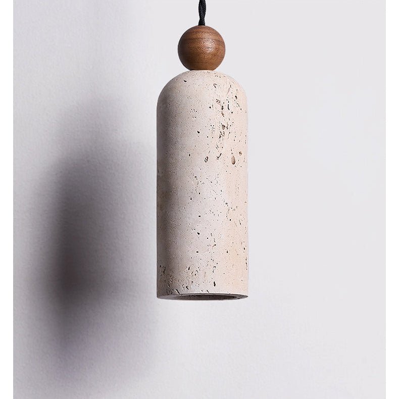 Cylinder Wood Bead Pendant Light