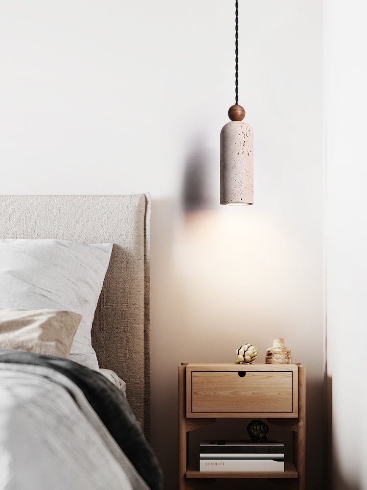Cylinder Wood Bead Pendant Light