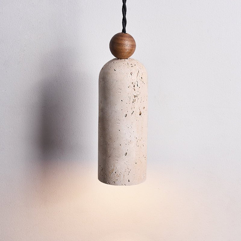 Cylinder Wood Bead Pendant Light