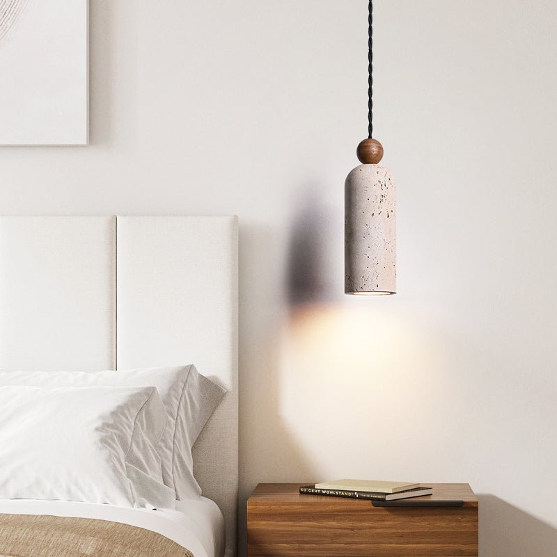 Cylinder Wood Bead Pendant Light