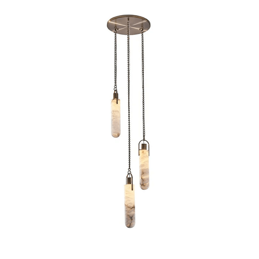 Alabaster Cylinder Cluster Chandelier