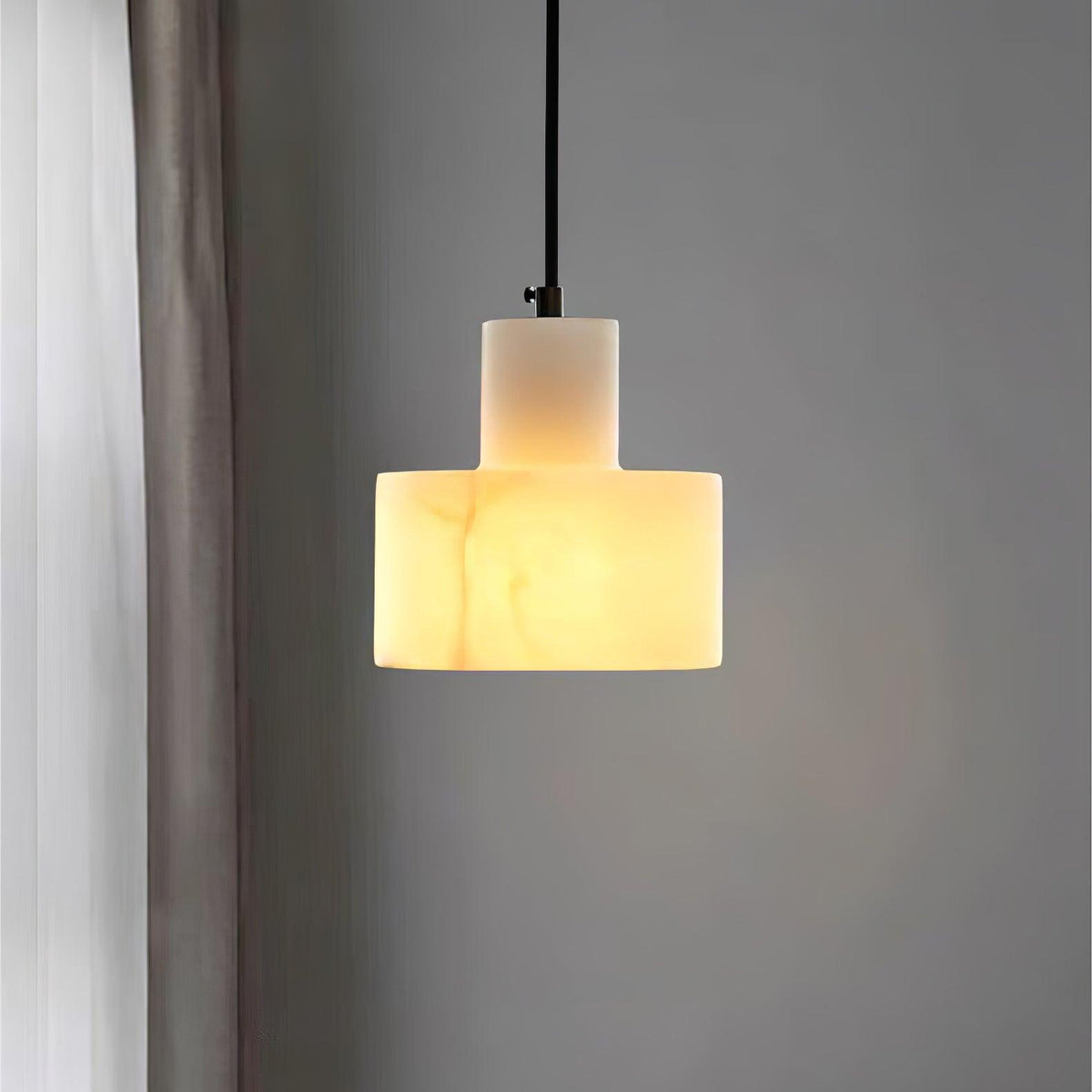 Alabaster Pendant Lgiht Dual Cylindrical