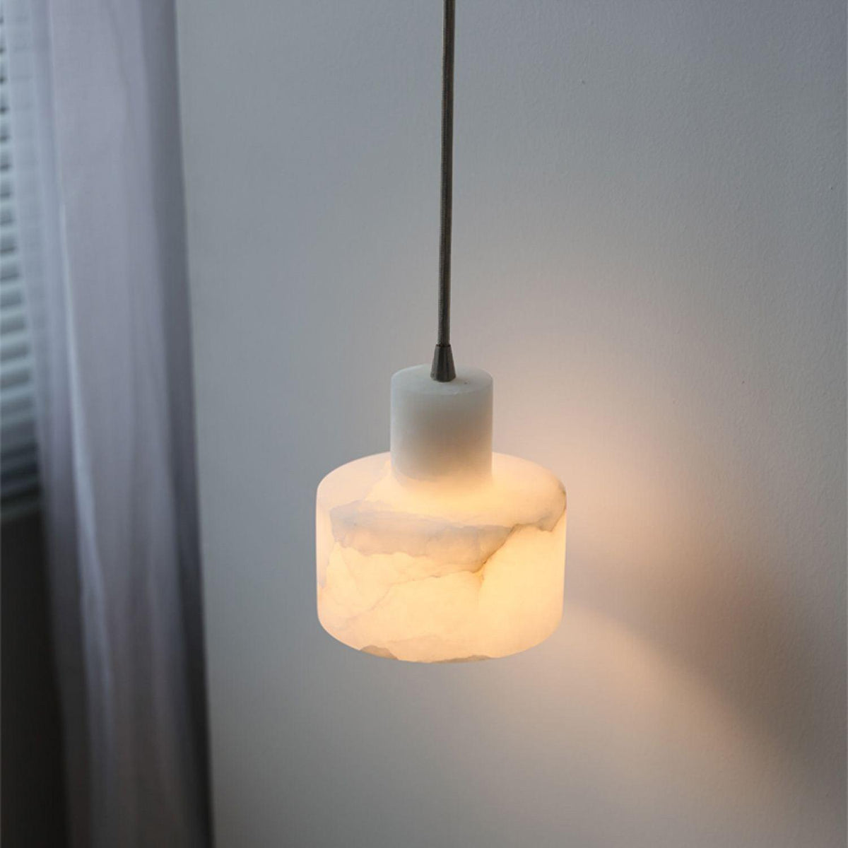 Alabaster Pendant Lgiht Dual Cylindrical