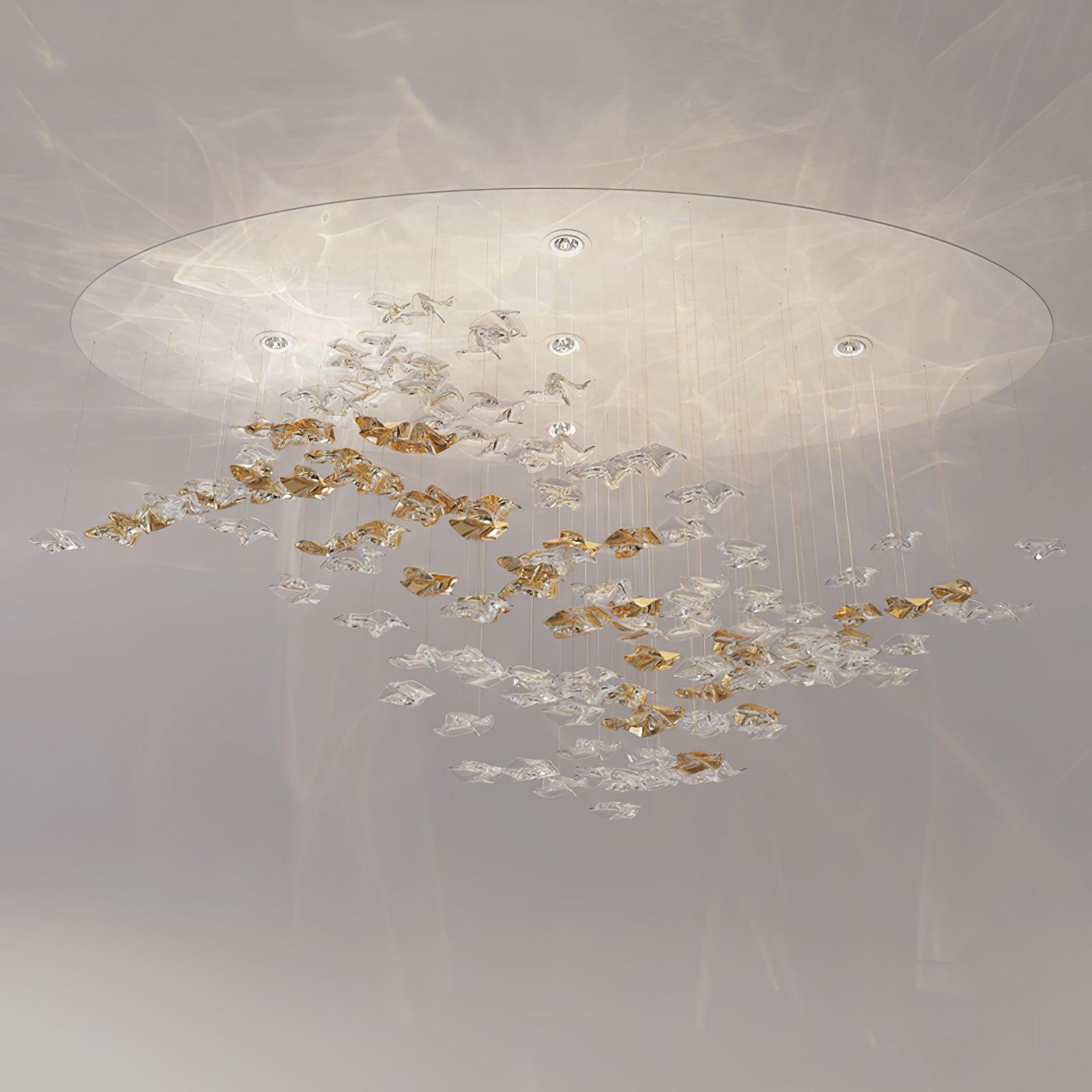 Nephele Crystal Leaf Chandelier