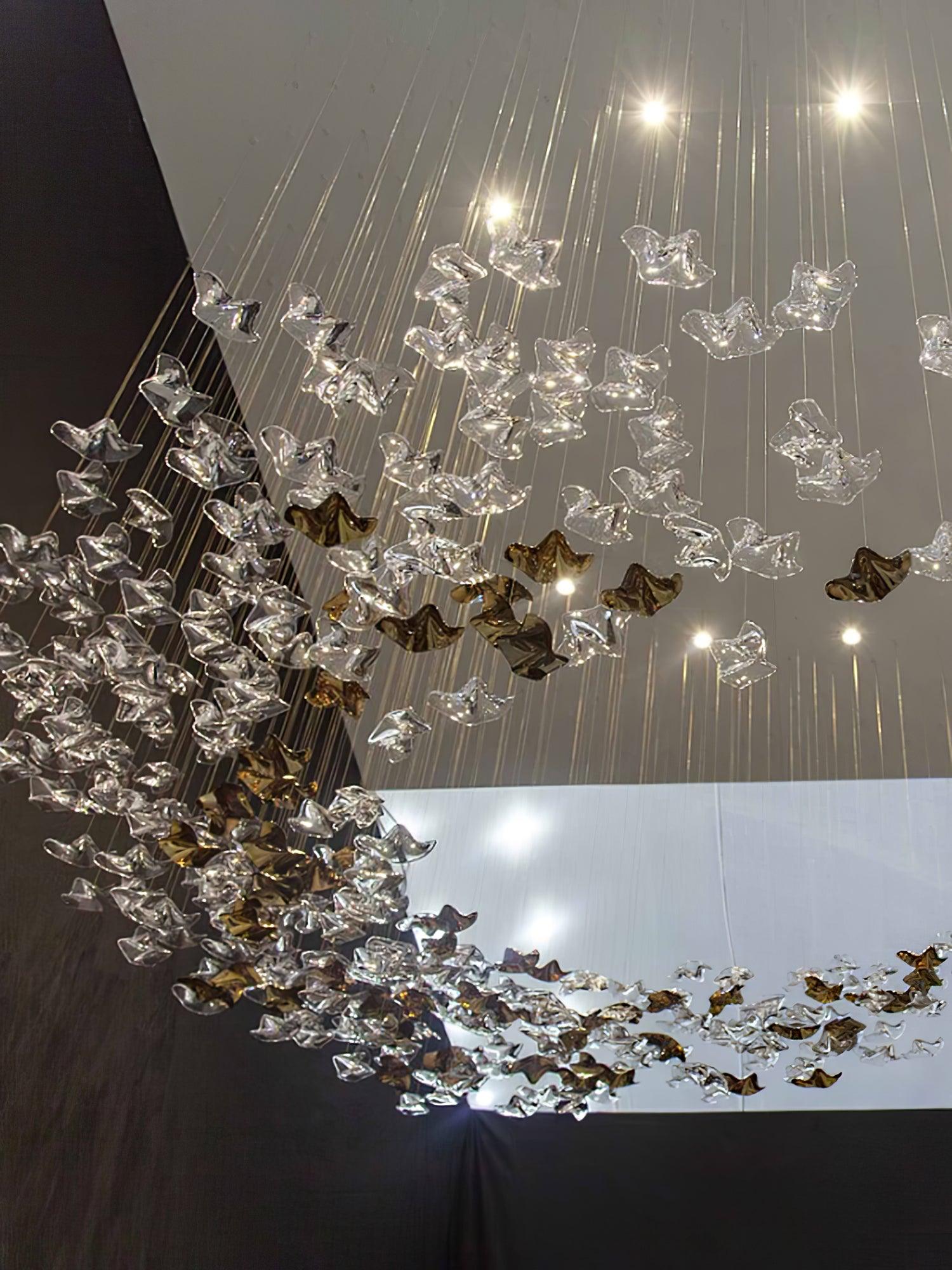 Nephele Crystal Leaf Chandelier