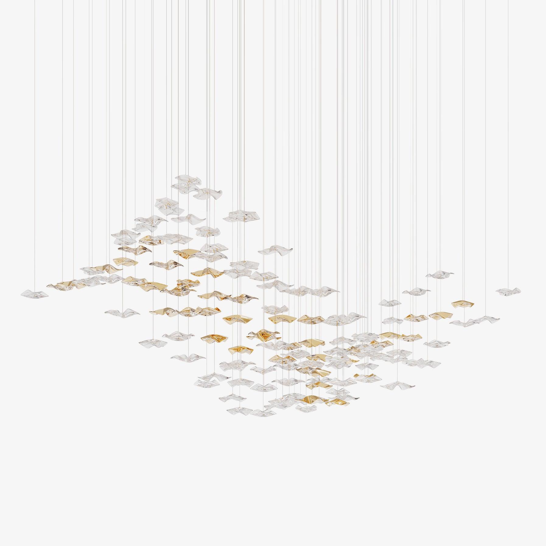 Nephele Crystal Leaf Chandelier