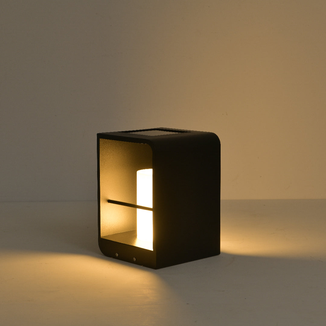 Ray Minimalist Metal Cuboid Candle Outdoor Floor Light