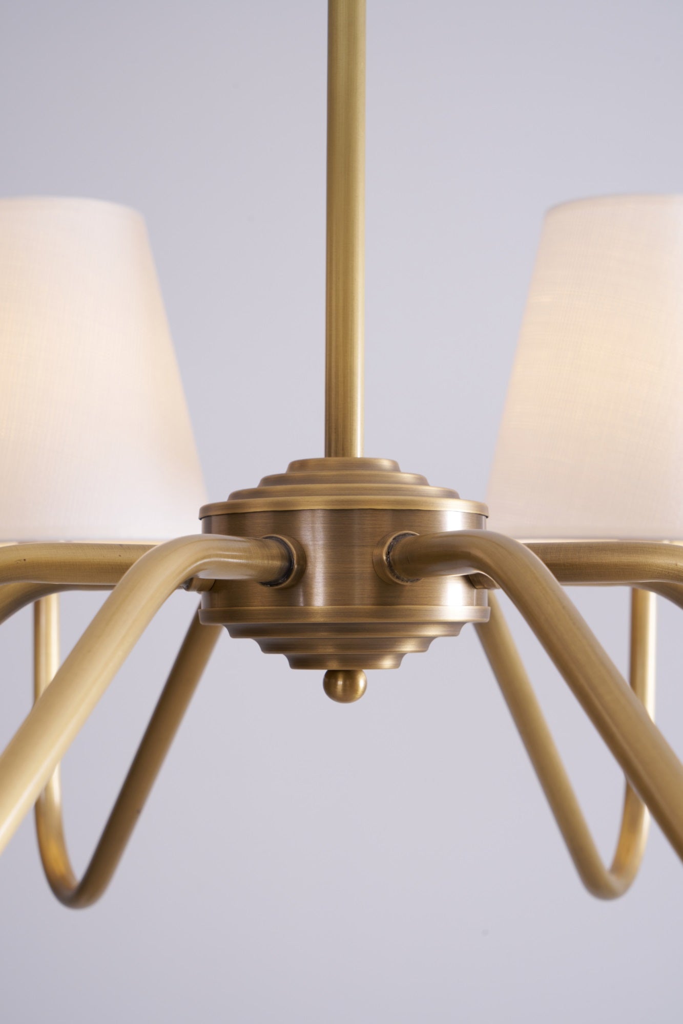 Viraean Vintage Industrial Brass Fabric Chandelier