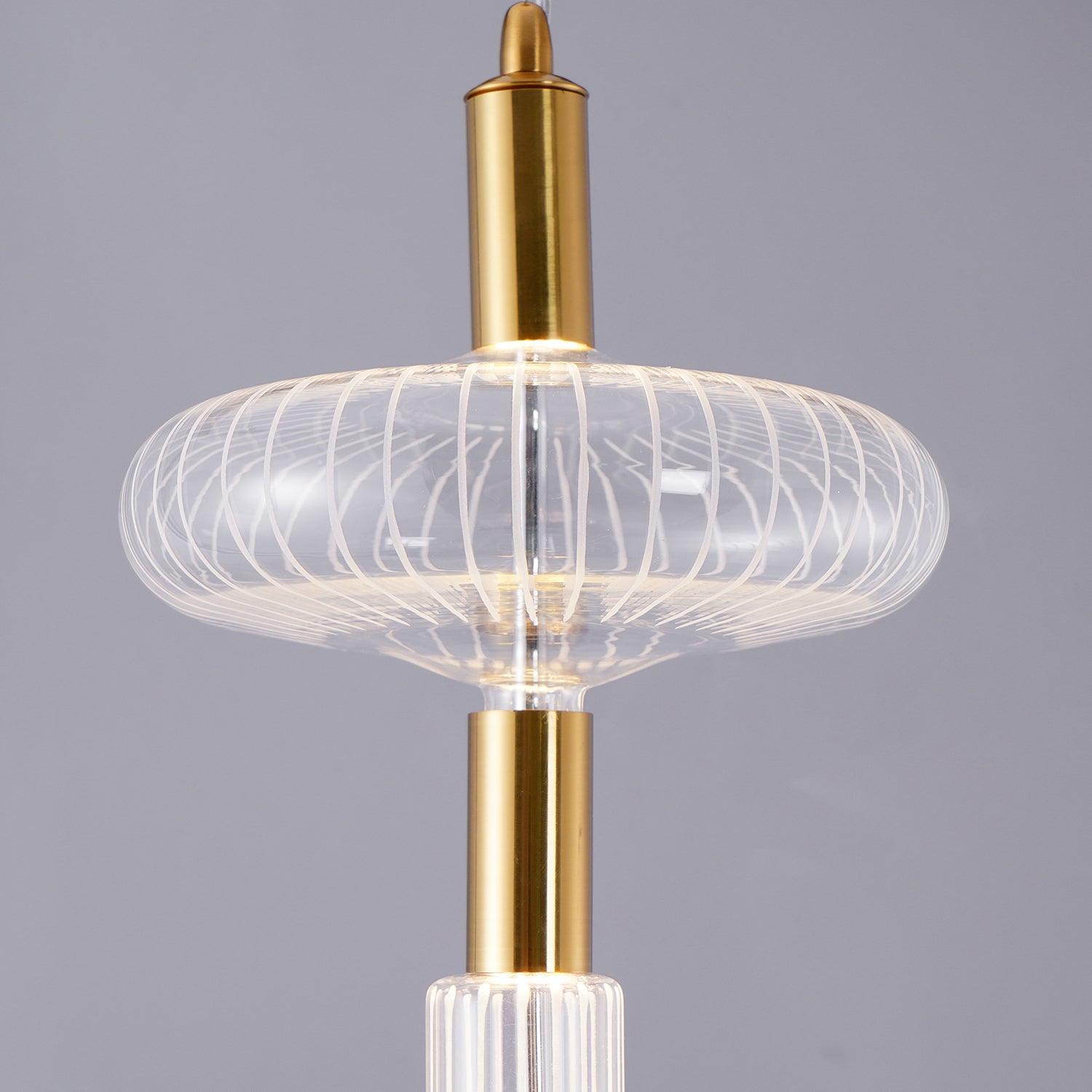 Tika Pendant Lamp Crystal Cylinder Cipher Contemporary