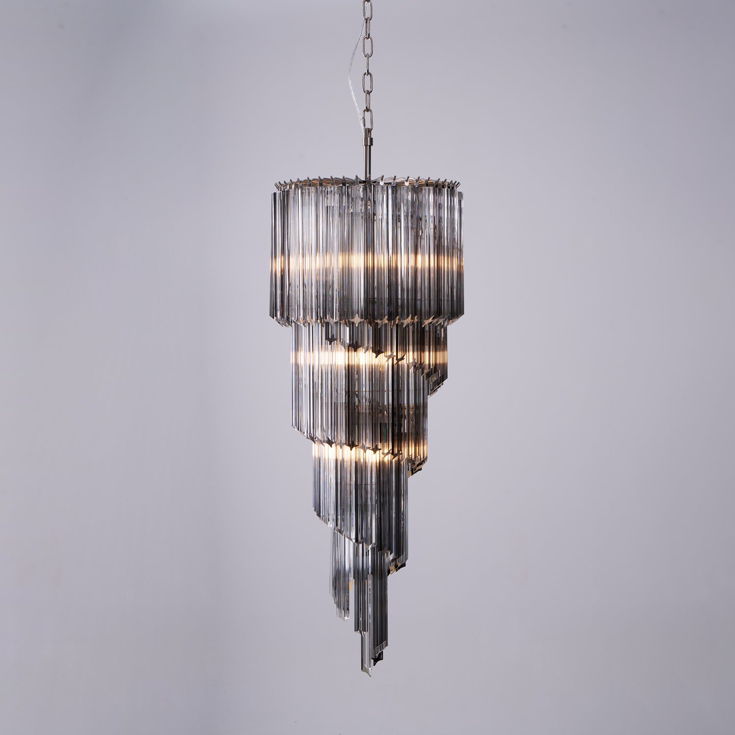 Velarella Chandelier Smoked Glass Spiral