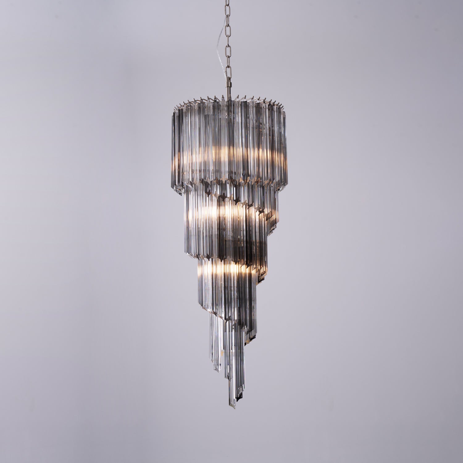 Velarella Chandelier Smoked Glass Spiral