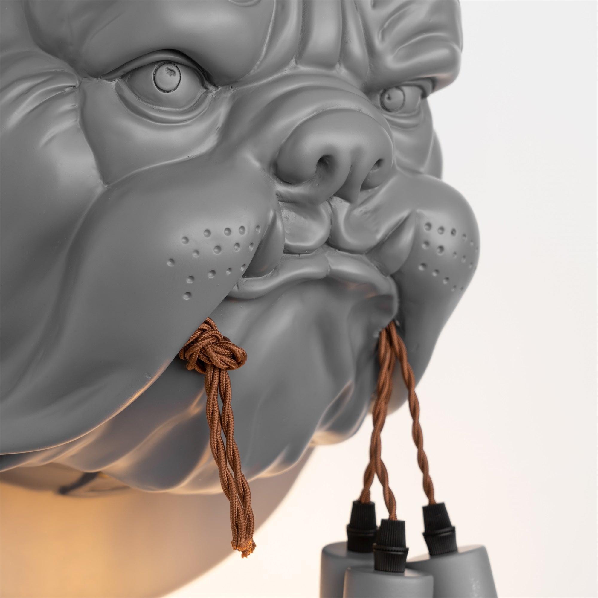 Umeri Wall Lamp Bulldog Sculpture Whimsical