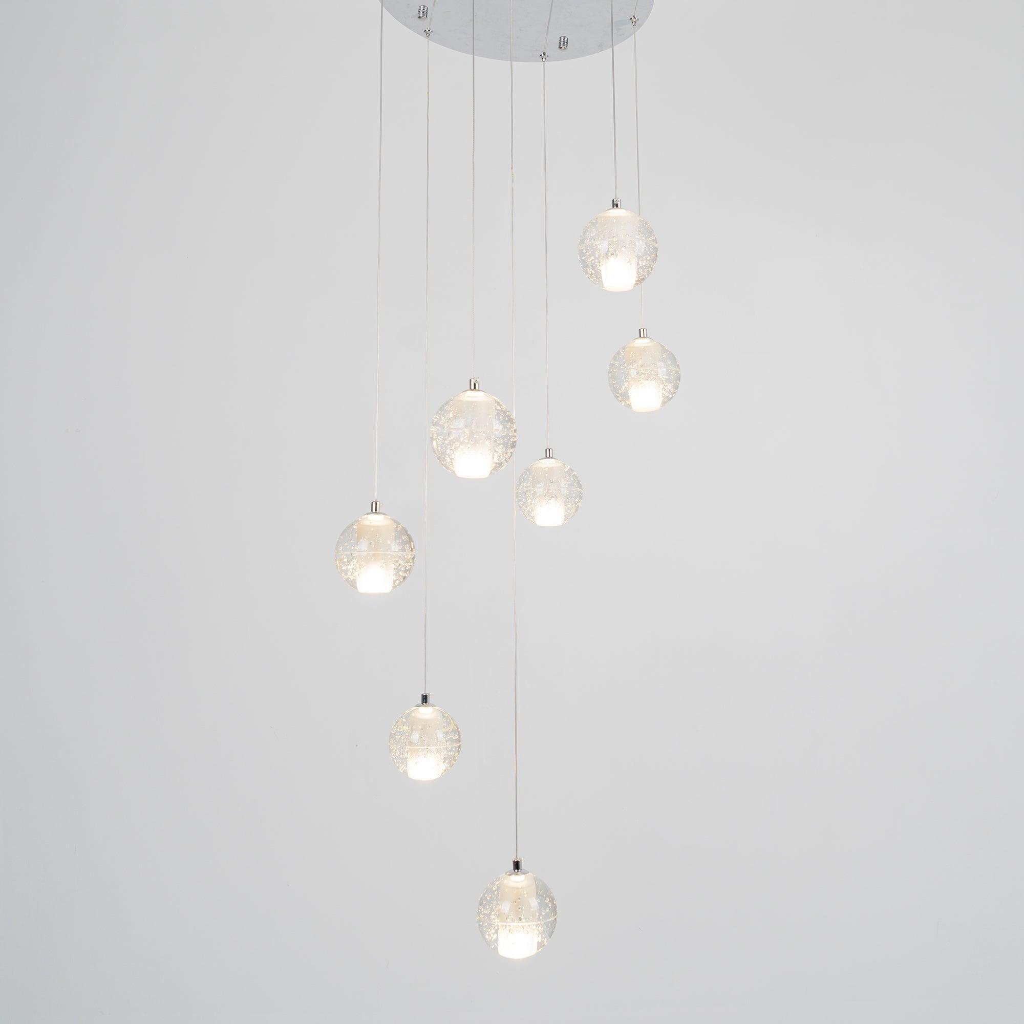 Crystal Bubble Cluster Pendant Light