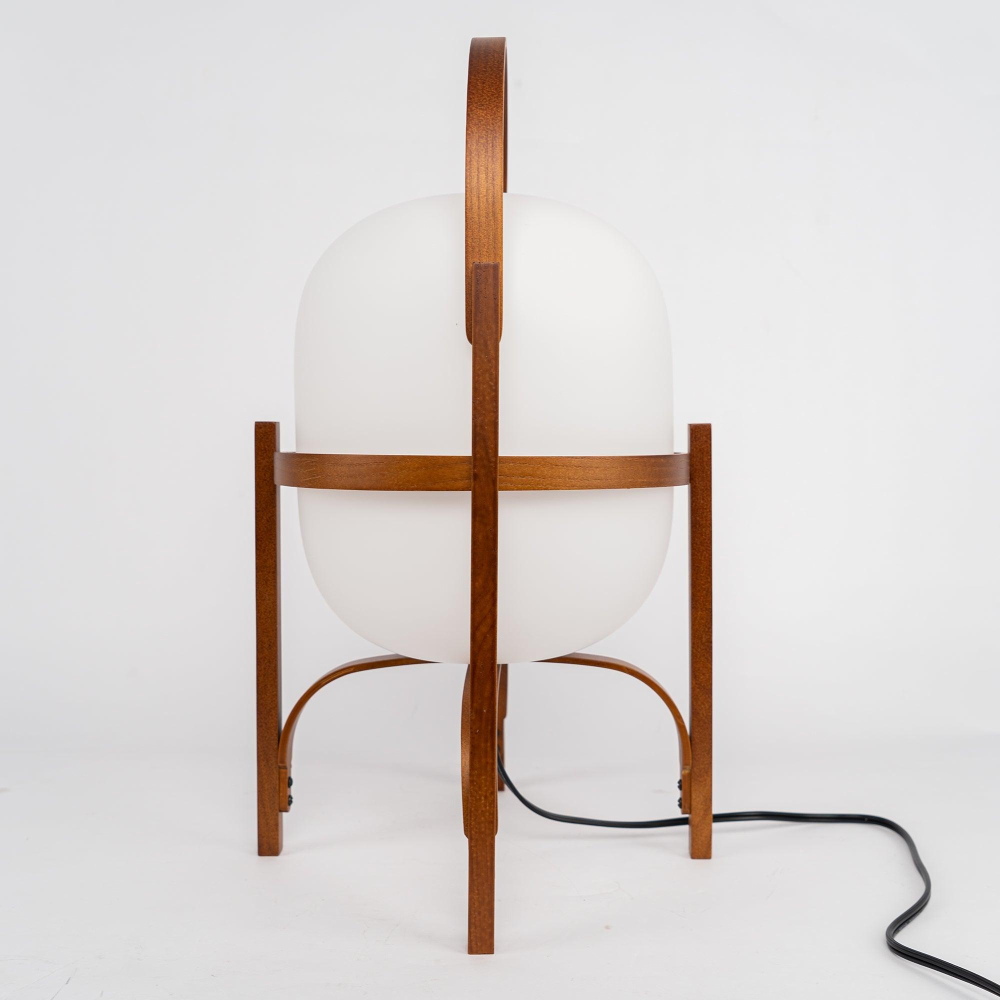 Lethra Wood Glass Table Lamp
