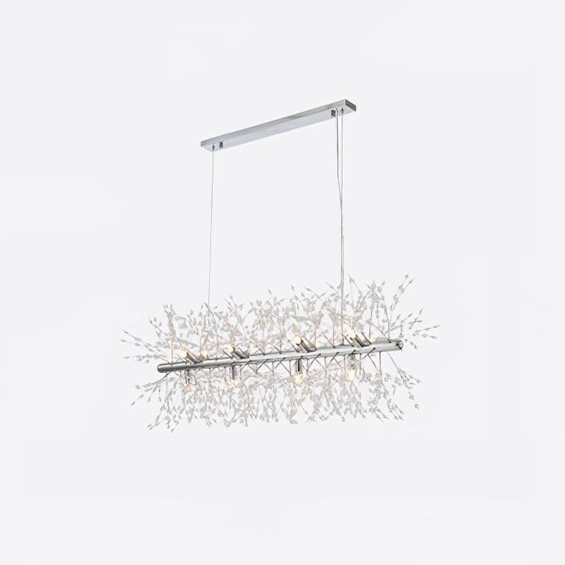 Cir Chandelier Brass Linear Crystal Branch