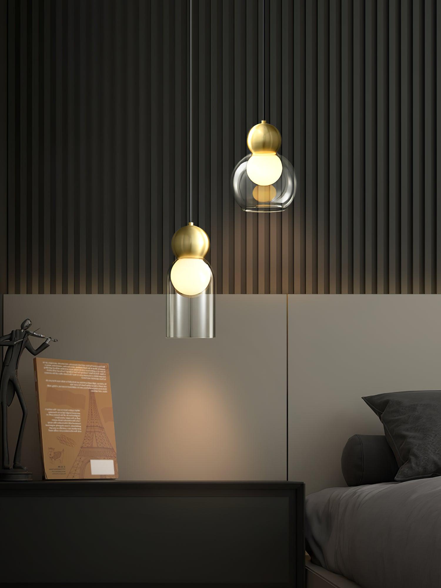 Veloina Pendant Lamp Brass Glass Nordic Geometric