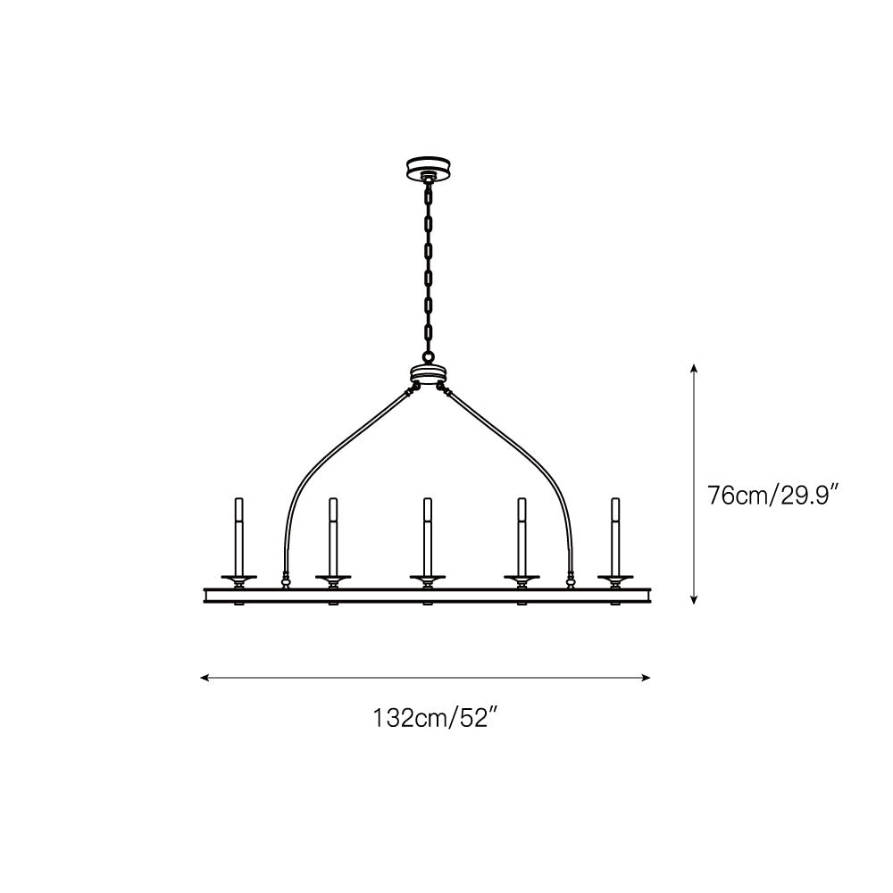Ripple Modern Minimalist Classic Linear Brass Chandelier