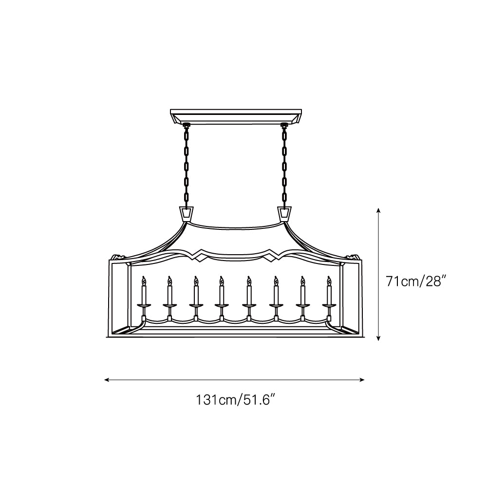 Ripple Modern Minimalist Classic Linear Brass Chandelier