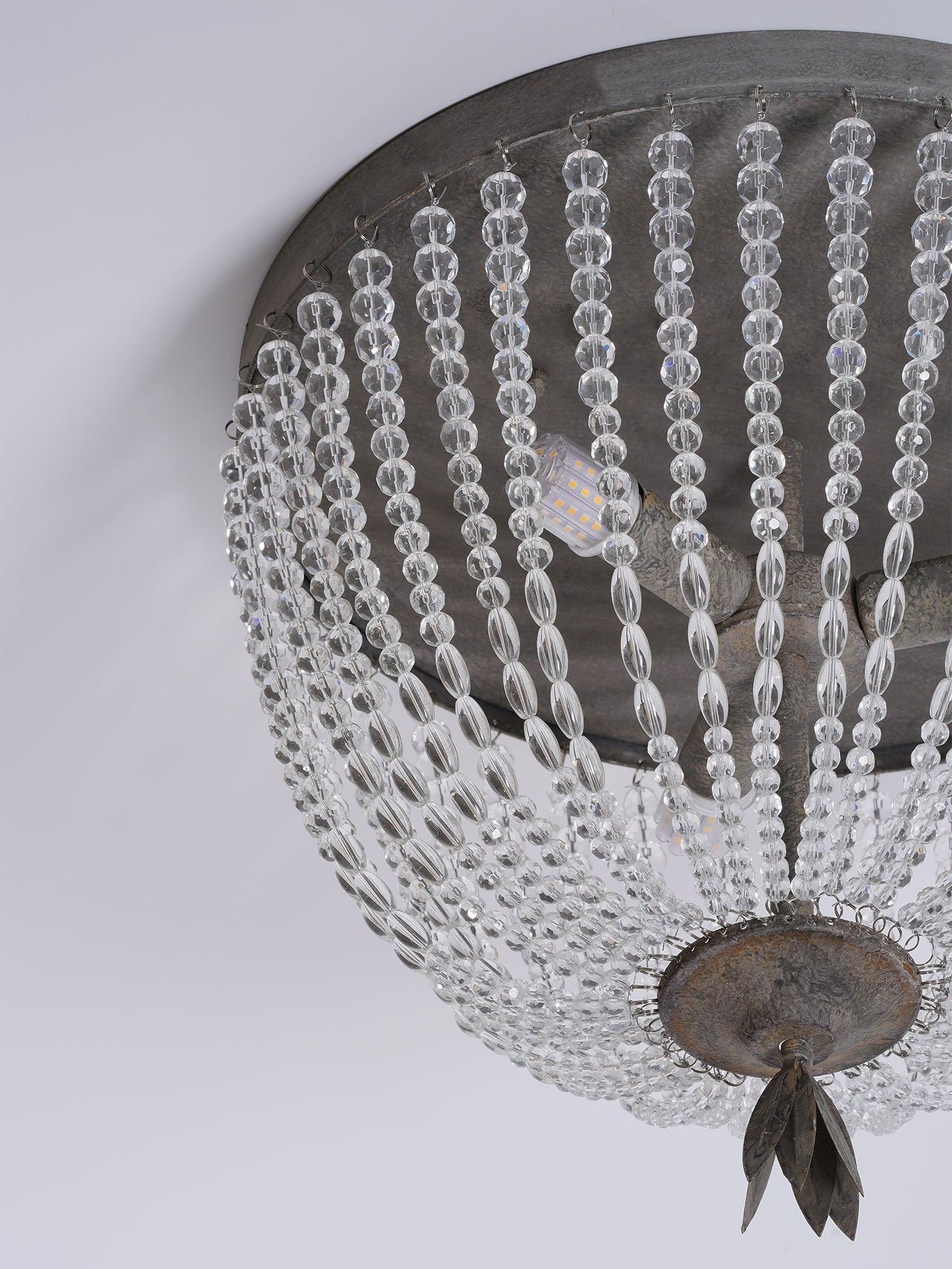Farlan Ceiling Lamp with Crystal Bead Strands Luxury