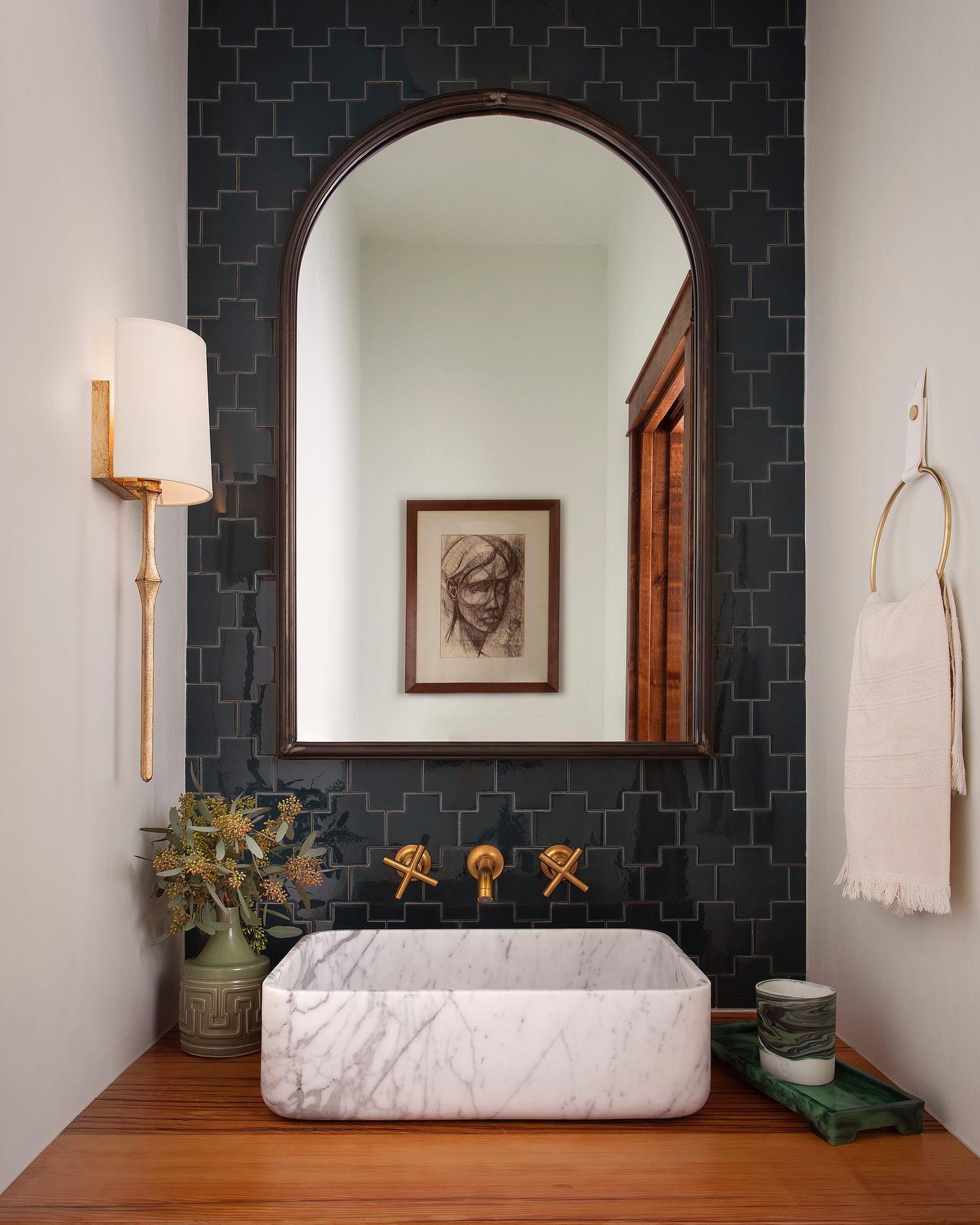 Yield Vintage Unique Brass Fabric Wall Lamp