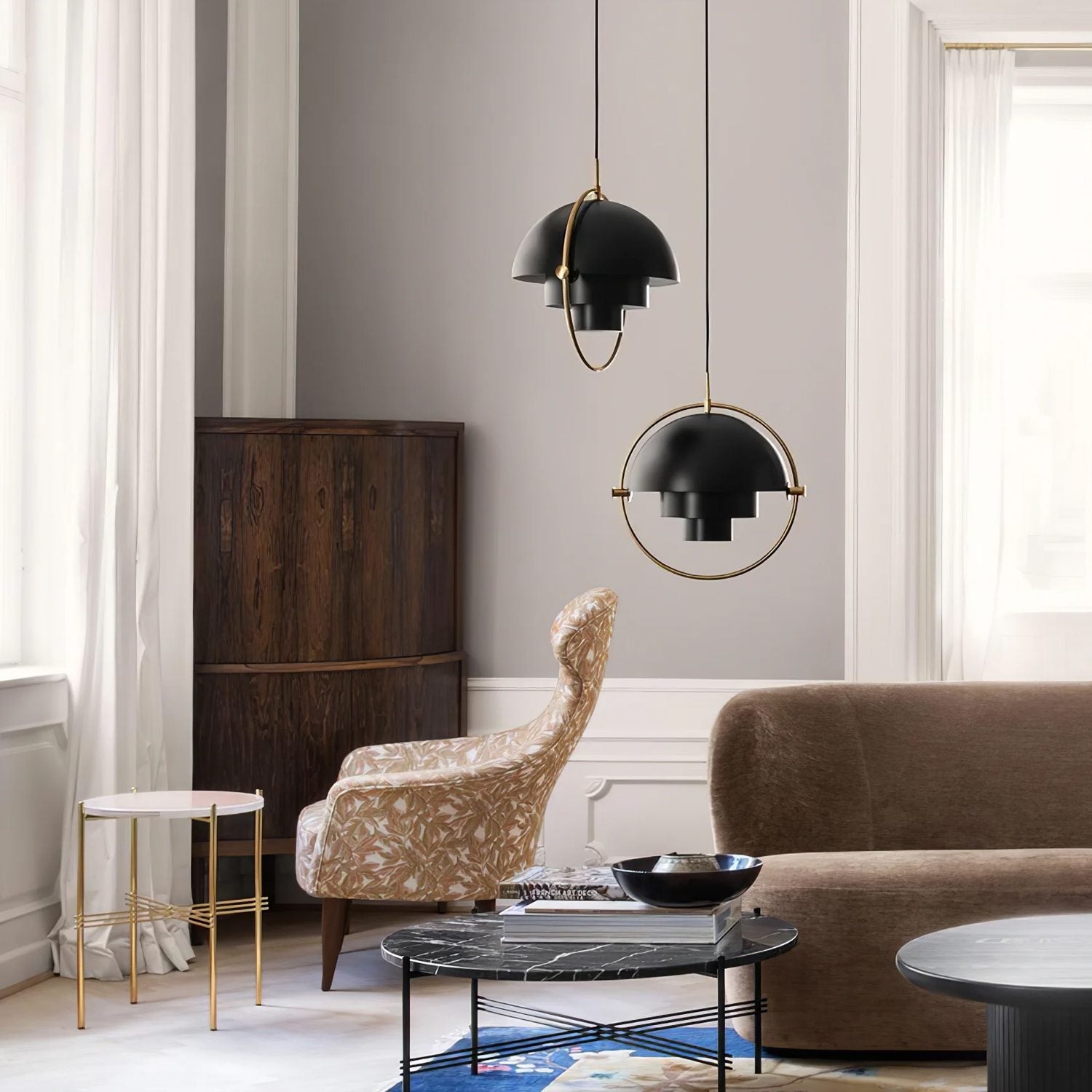 Miruaine Pendant Lamp Deformed Ball Golden