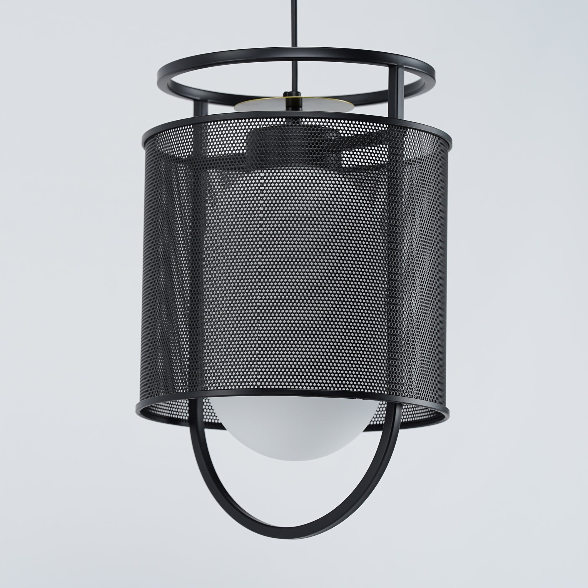 Meren Pendant Lamp Mesh Cylinder Brass Accent Industrial