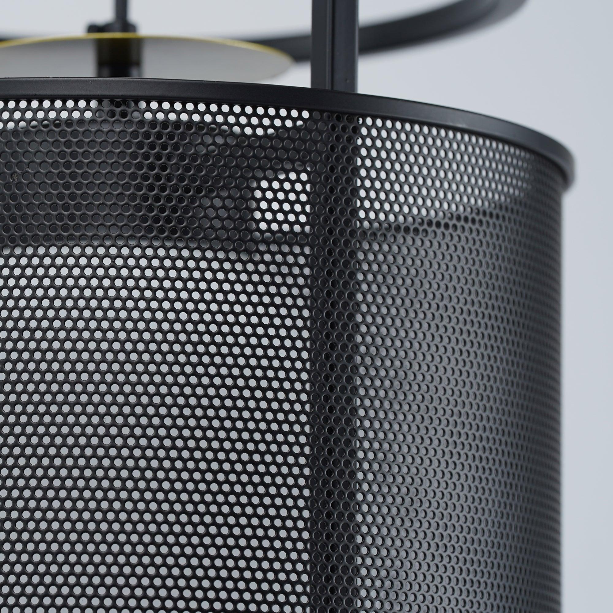 Meren Pendant Lamp Mesh Cylinder Brass Accent Industrial
