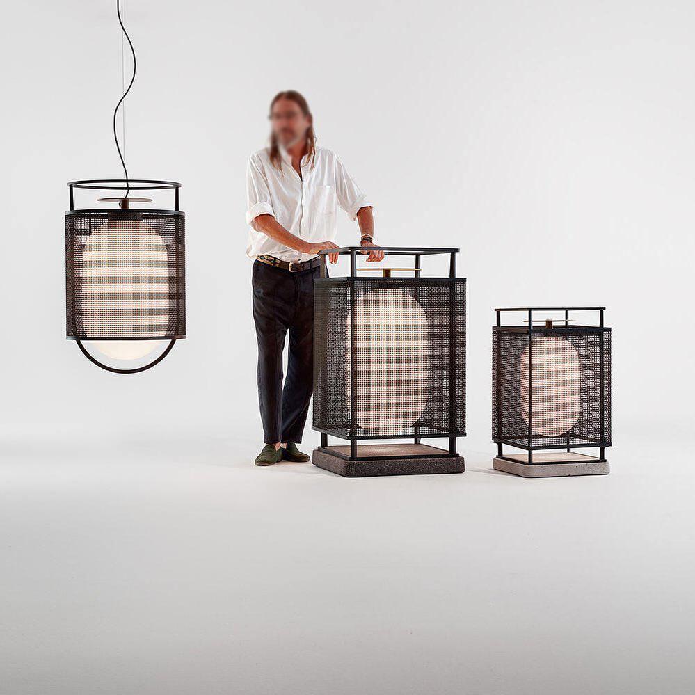 Meren Pendant Lamp Mesh Cylinder Brass Accent Industrial