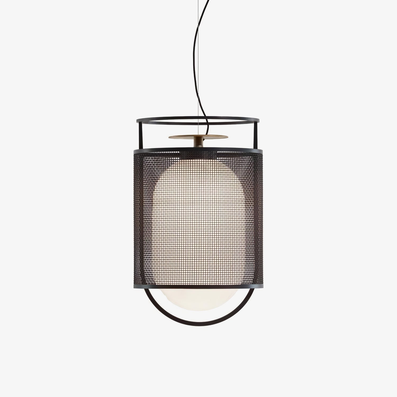 Meren Pendant Lamp Mesh Cylinder Brass Accent Industrial