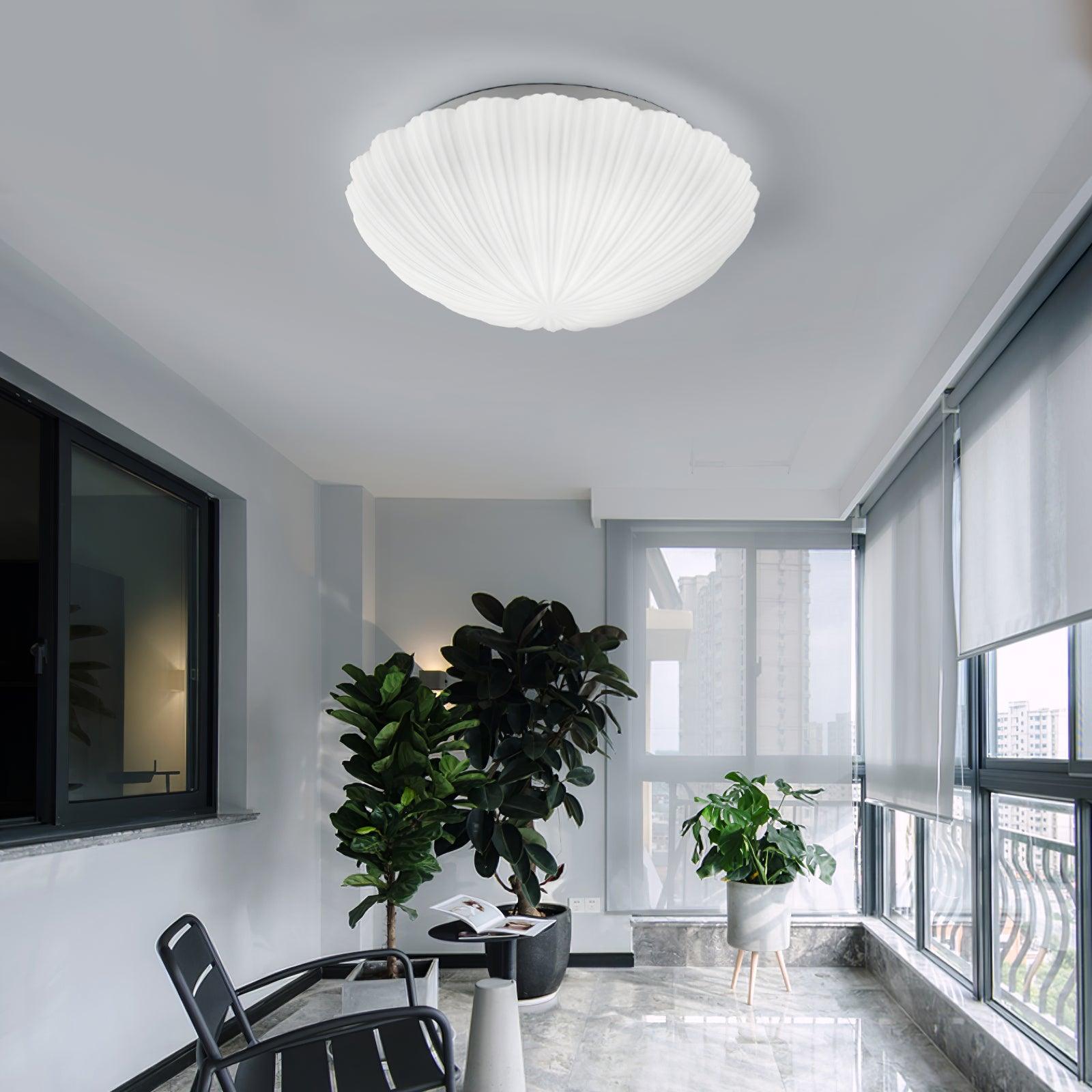 Elo Ceiling Lamp Seashell Shape Ribbed Soft Elegant