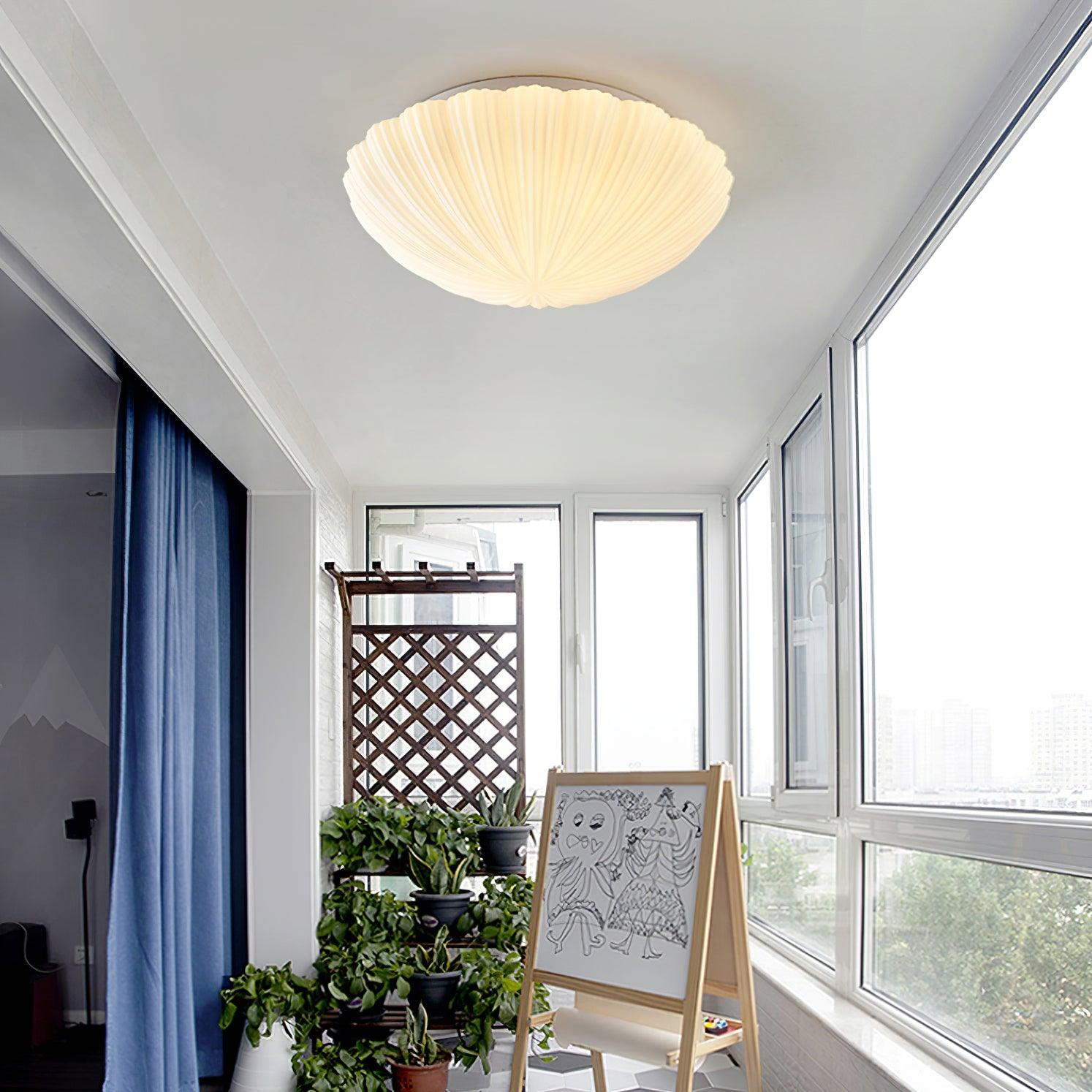 Elo Ceiling Lamp Seashell Shape Ribbed Soft Elegant