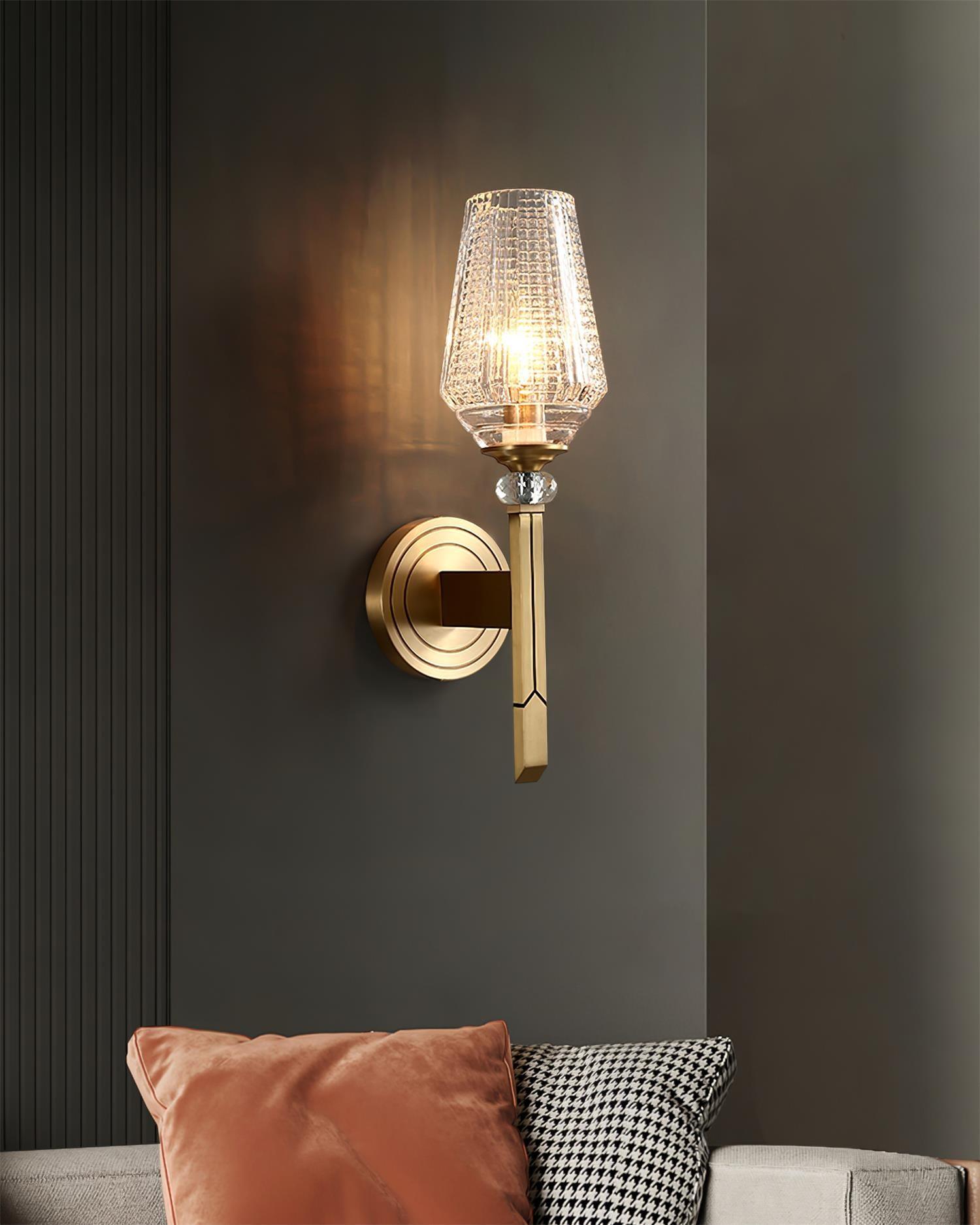 Elyisora Wall Light Brass Crystal Elegant