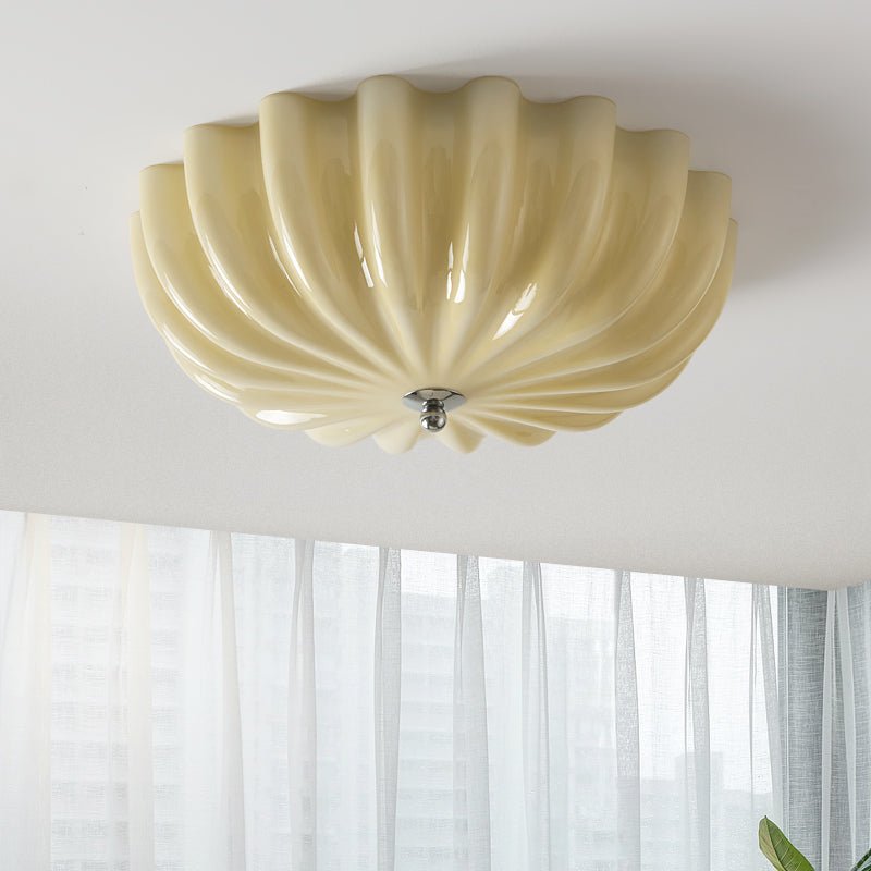 Zerinos Premium Nordic Art Shell Wood Glass Ceiling Light